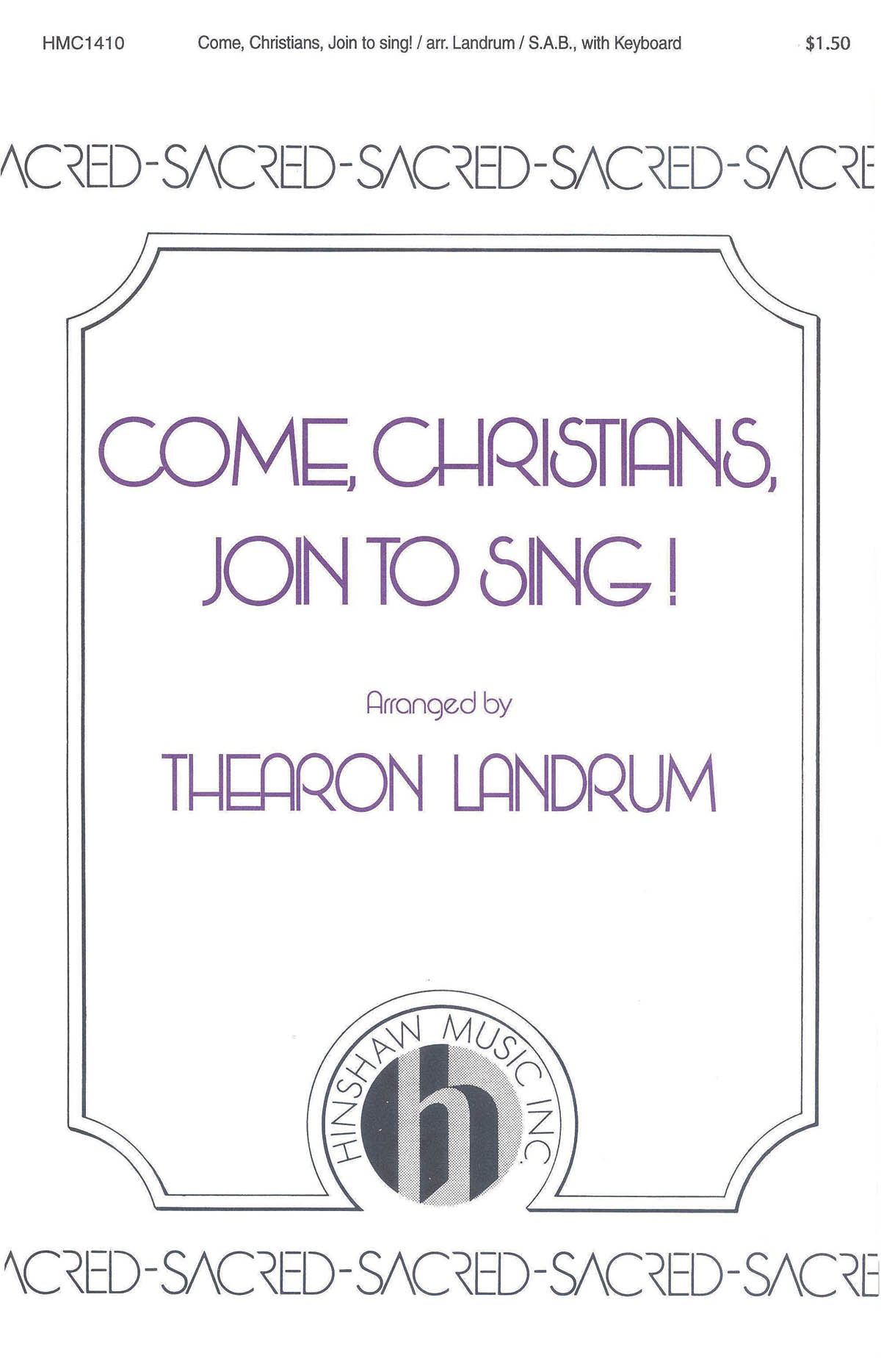 Benjamin Car: Come  Christians  Join To Sing!: SAB: Vocal Score