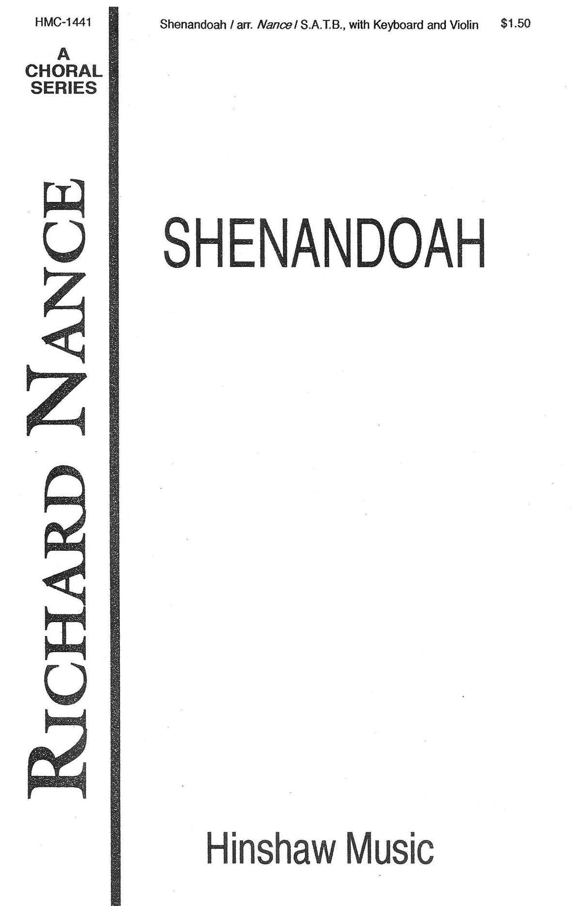 Shenandoah: SATB: Vocal Score