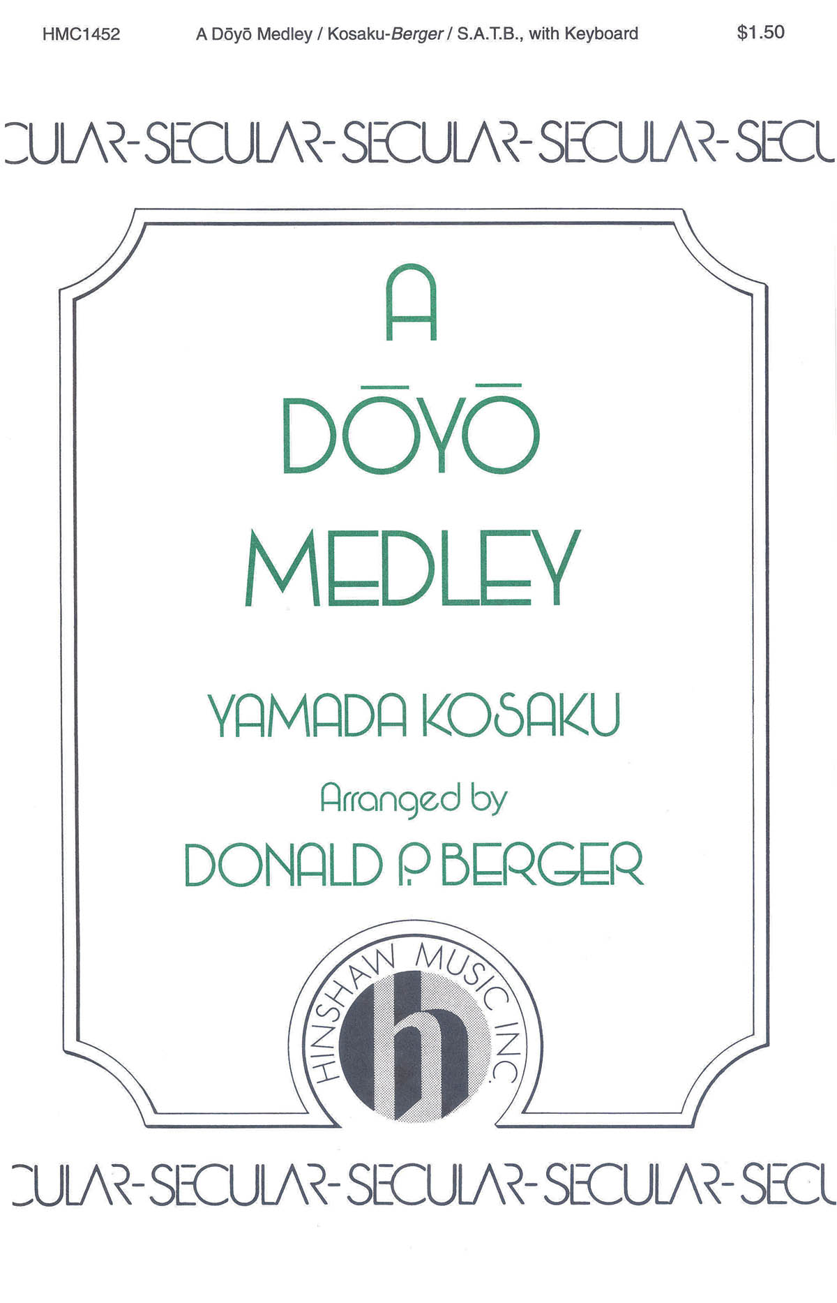 Yamada Kosaku: A Doyo Medley: SATB: Vocal Score