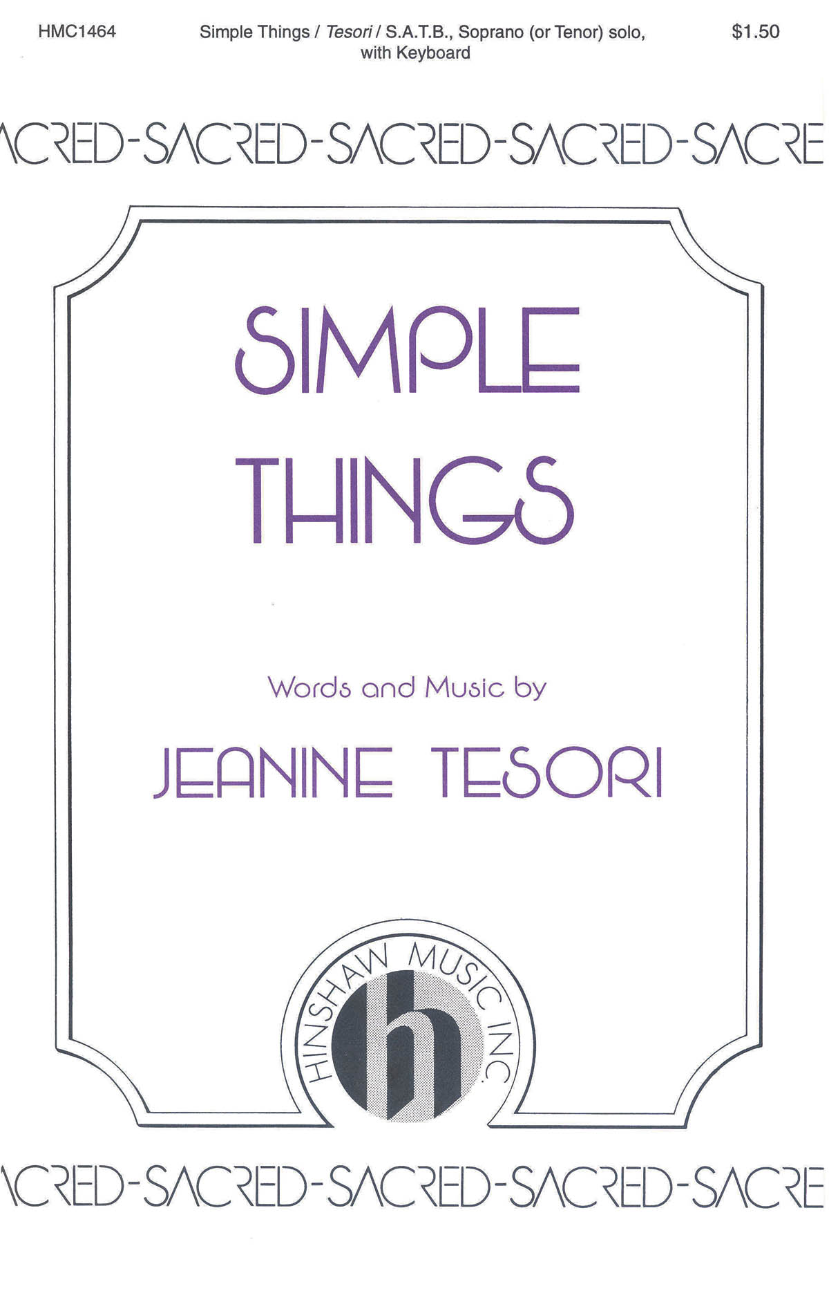 Jeanine Tesori: Simple Things: SATB: Vocal Score