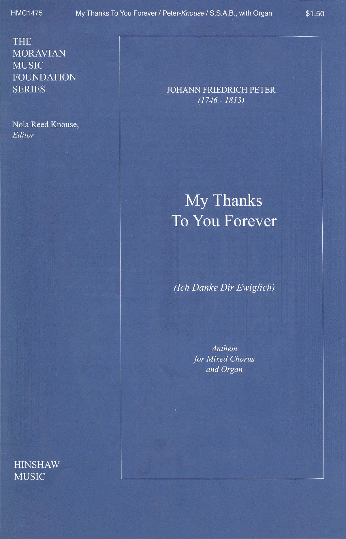 Johann Fr. Peter: My Thanks to You Forever (Ich Danke Dir Ewiglich): Mixed