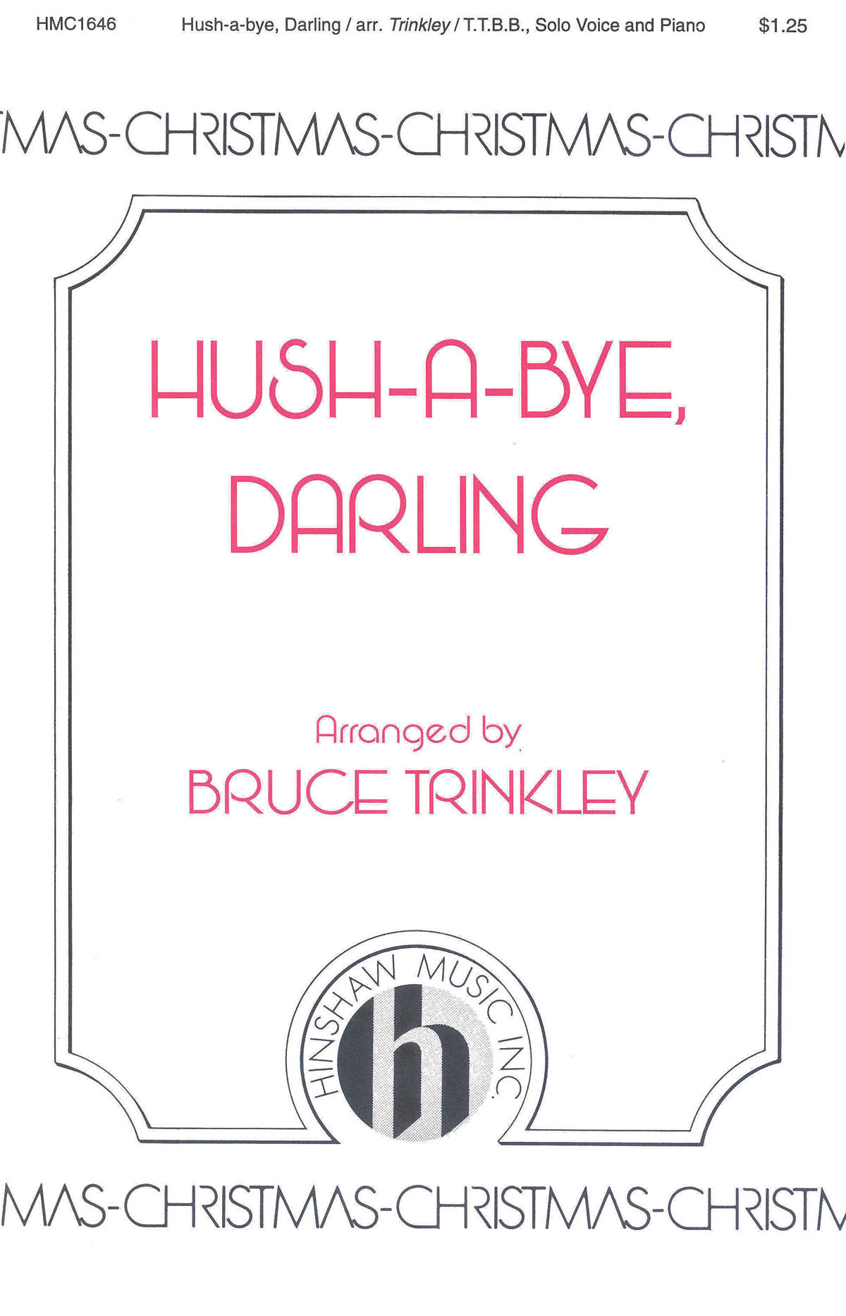 Hush-a-bye  Darling: TTBB: Vocal Score