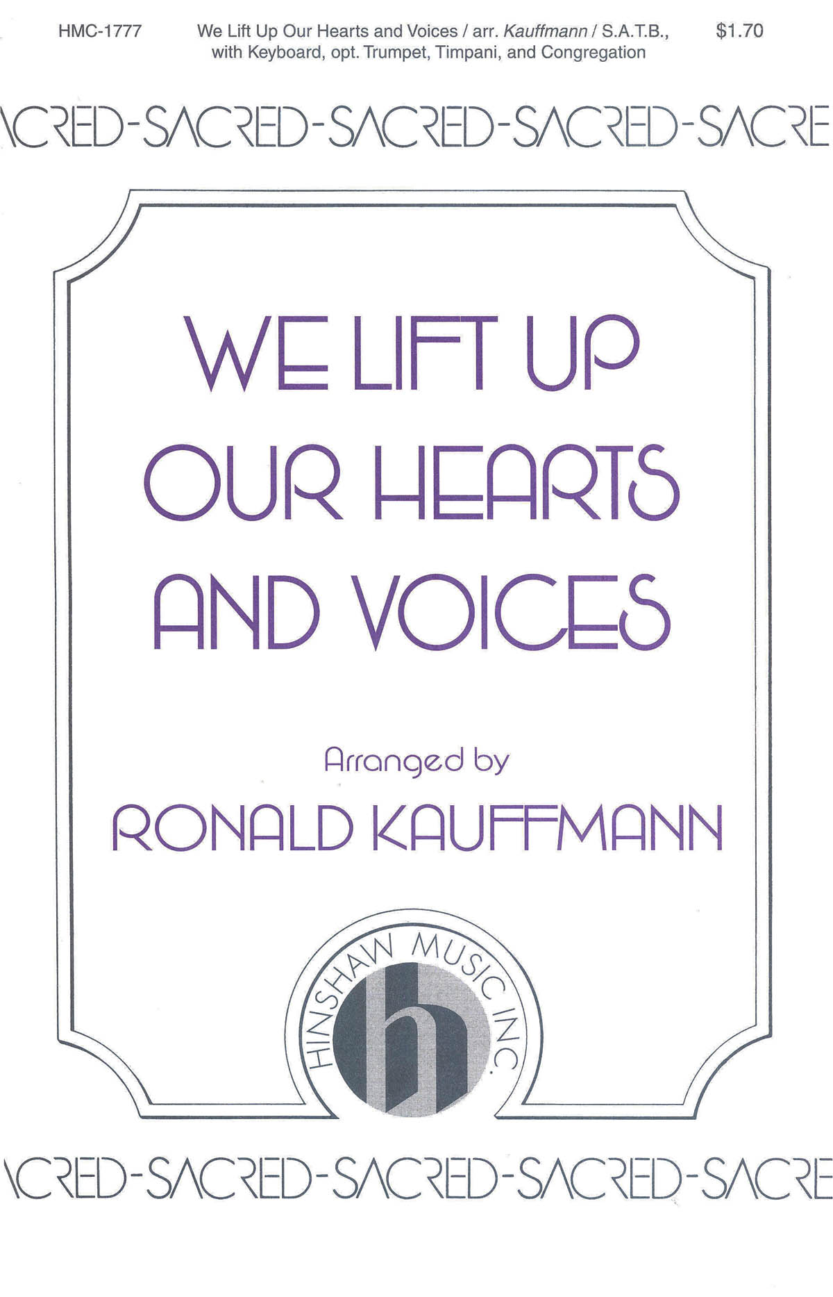 Marc-Antoine Charpentier: We Lift Up Our Hearts and Voices: SATB: Vocal Score