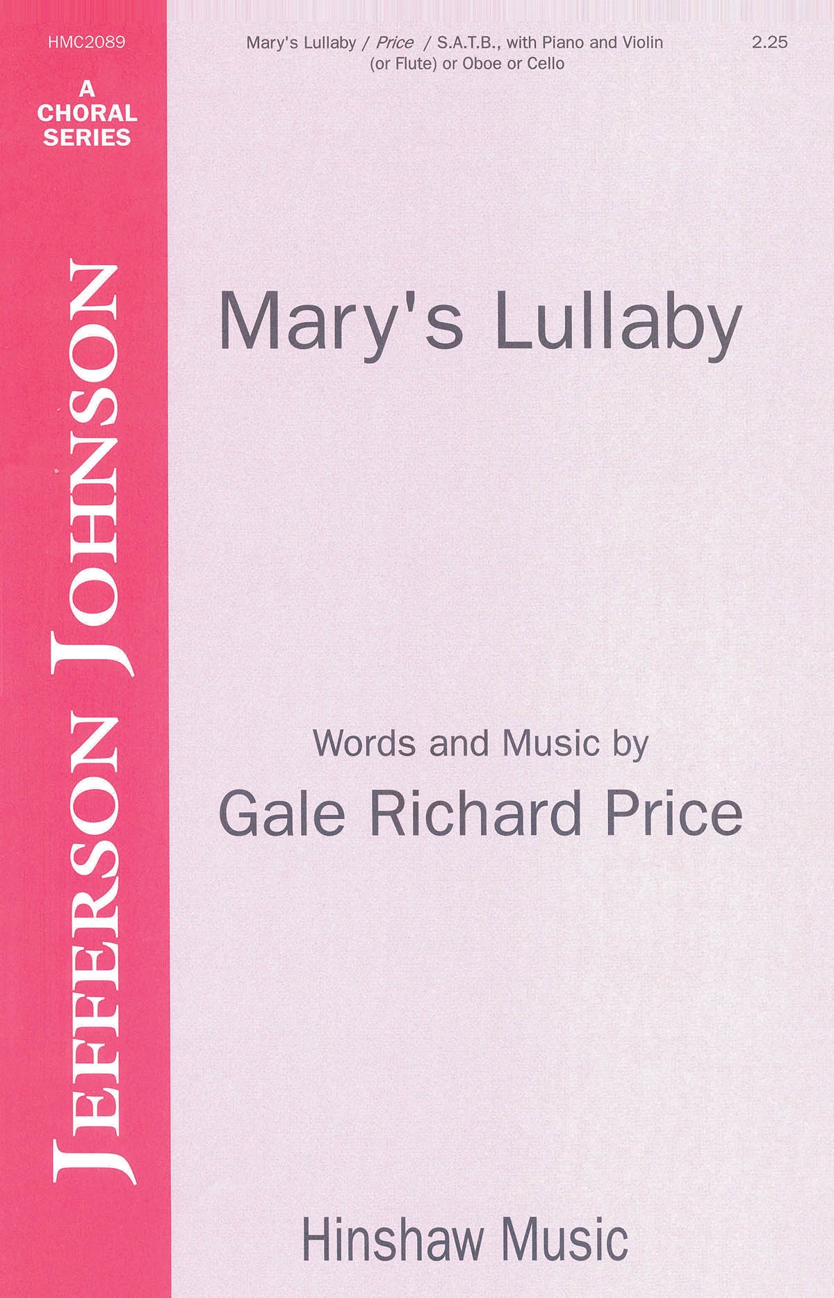Gale (Mr.) Price: Mary's Lullaby: SATB: Vocal Score