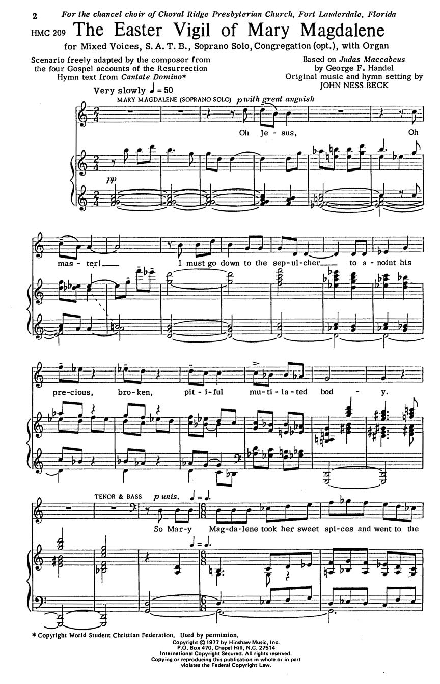 Georg Friedrich Händel: The Easter Vigil Of Mary Magdalene: SATB: Vocal Score