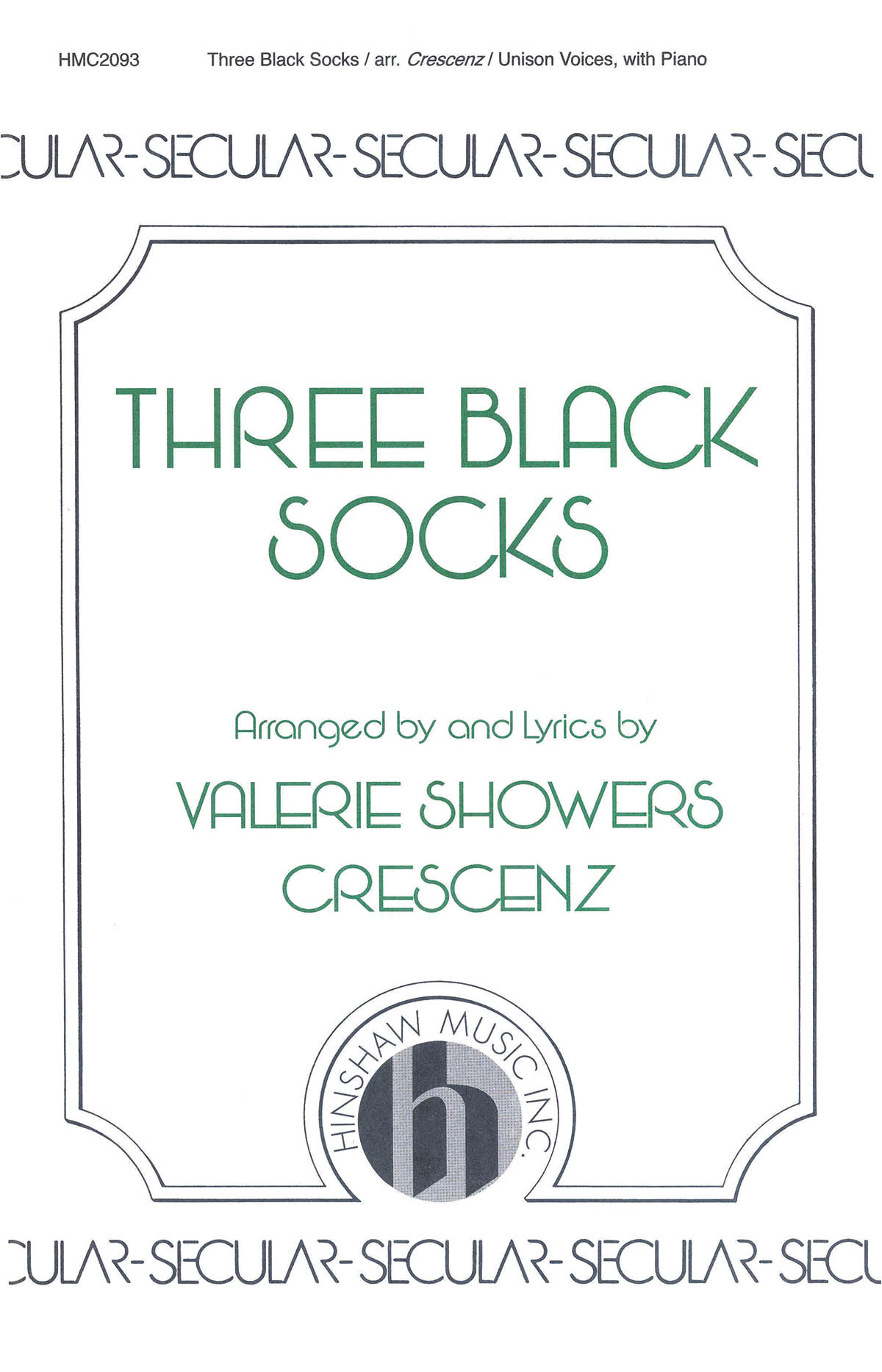 Three Black Socks: Unison Voices: Vocal Score