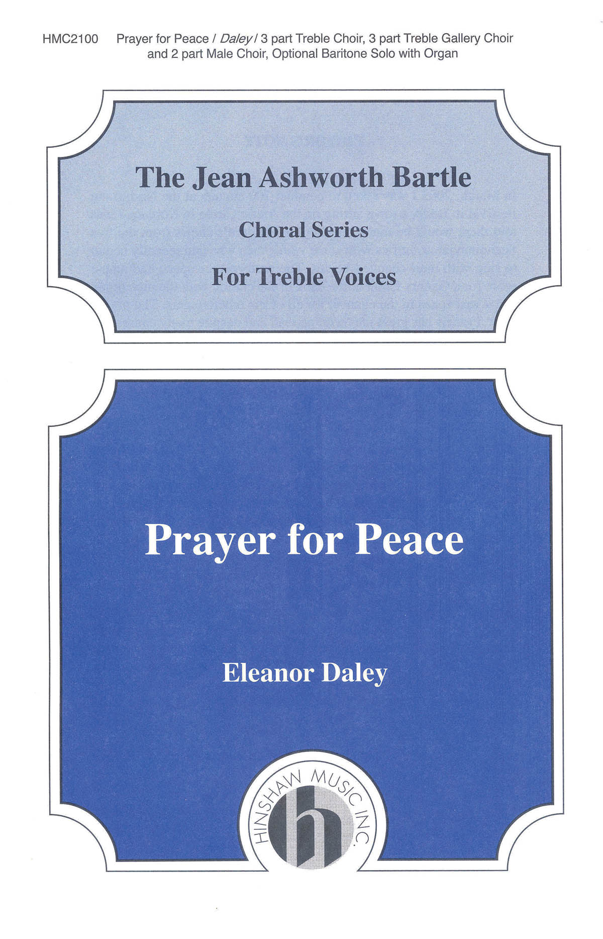 Eleanor Daley: Prayer for Peace: 2-Part Choir: Vocal Score