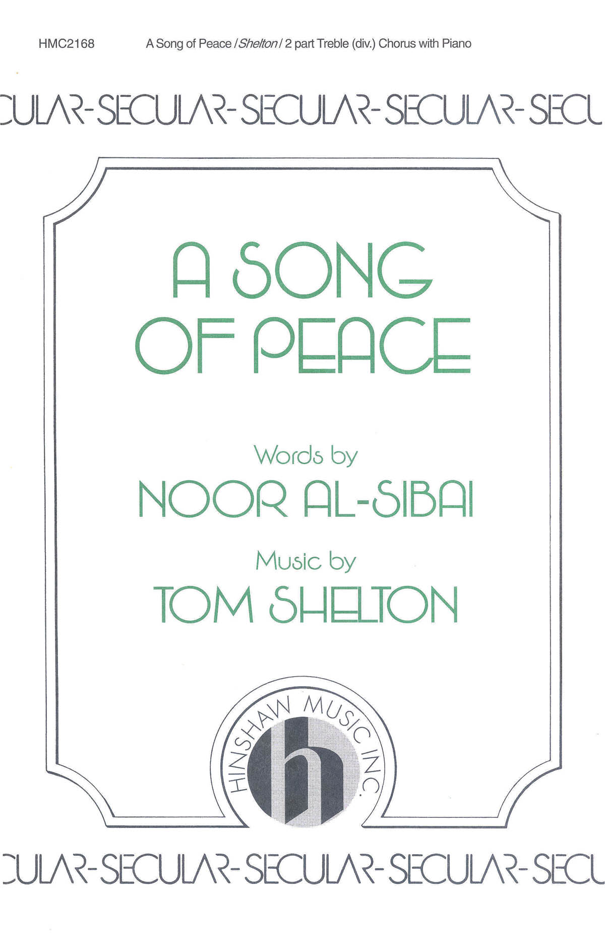 Tom Shelton: A Song Of Peace: 2-Part Choir: Vocal Score