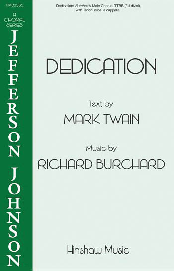 Richard Burchard: Dedication: TTBB: Vocal Score