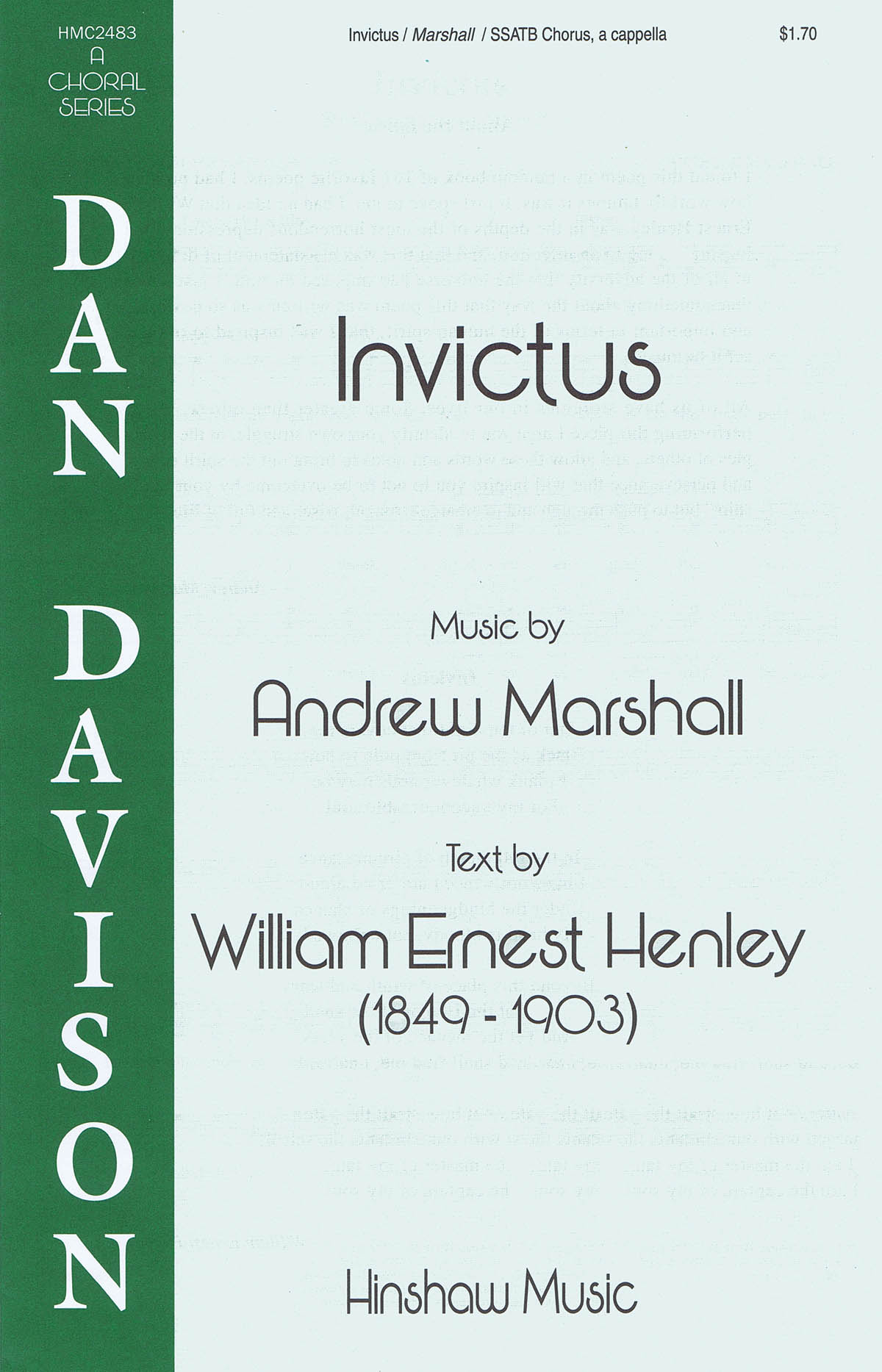 Andrew Marshall: Invictus: SATB: Vocal Score