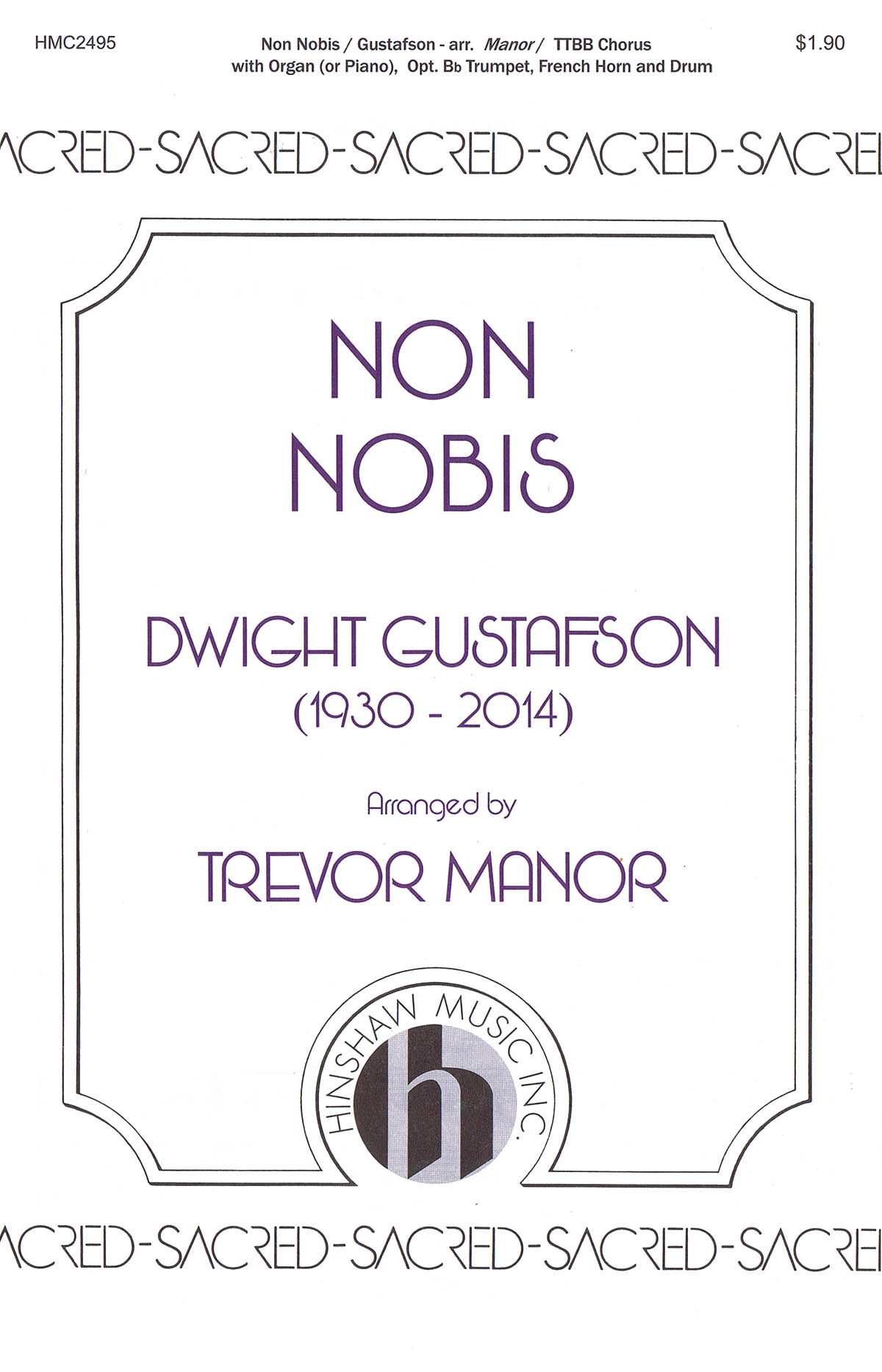 Dwight Gustafson: Non Nobis: TTBB: Vocal Score