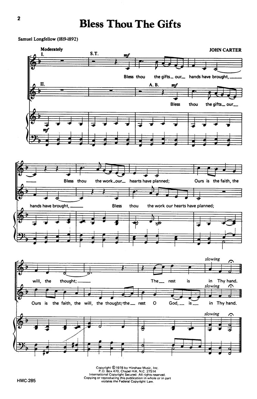 John Carter: Praise Songs: Mixed Choir: Vocal Score