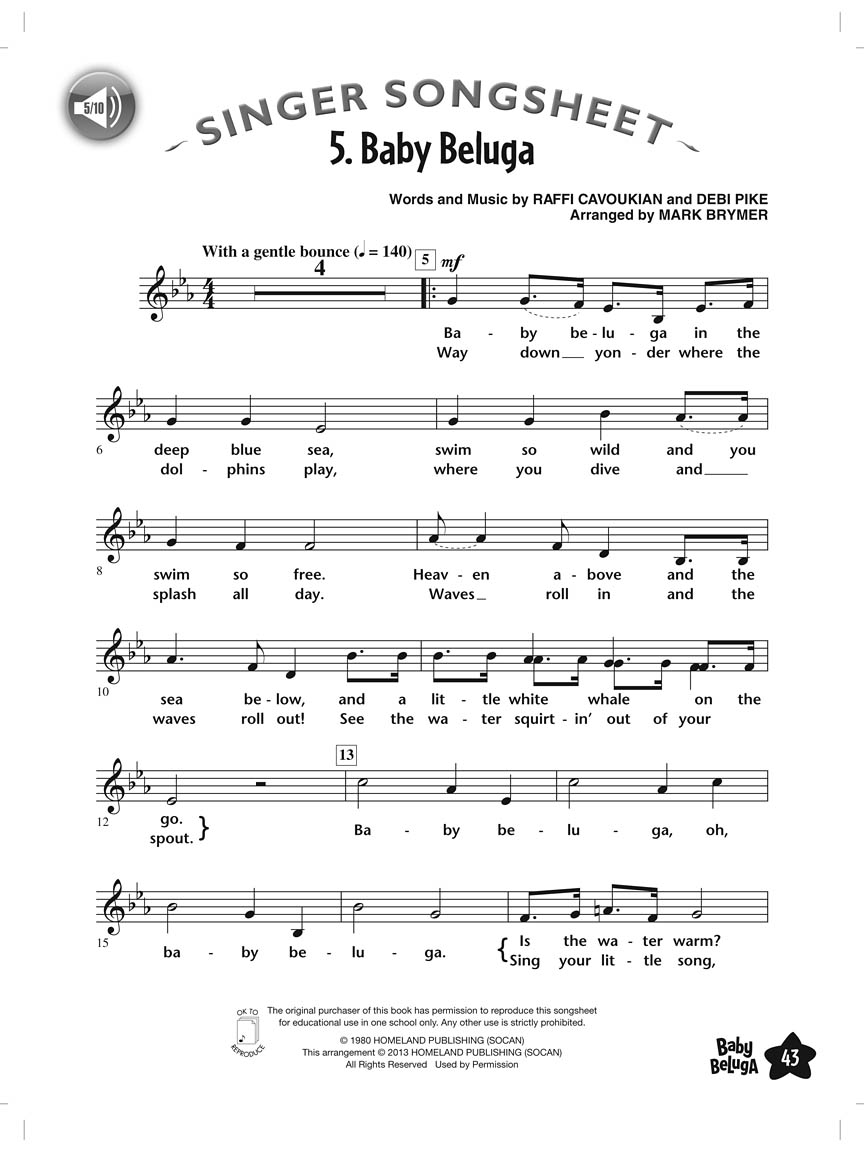 Baby Beluga: Children's Choir: Backing Tracks