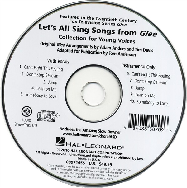 Let's All Sing Songs from Glee: Backing Tracks