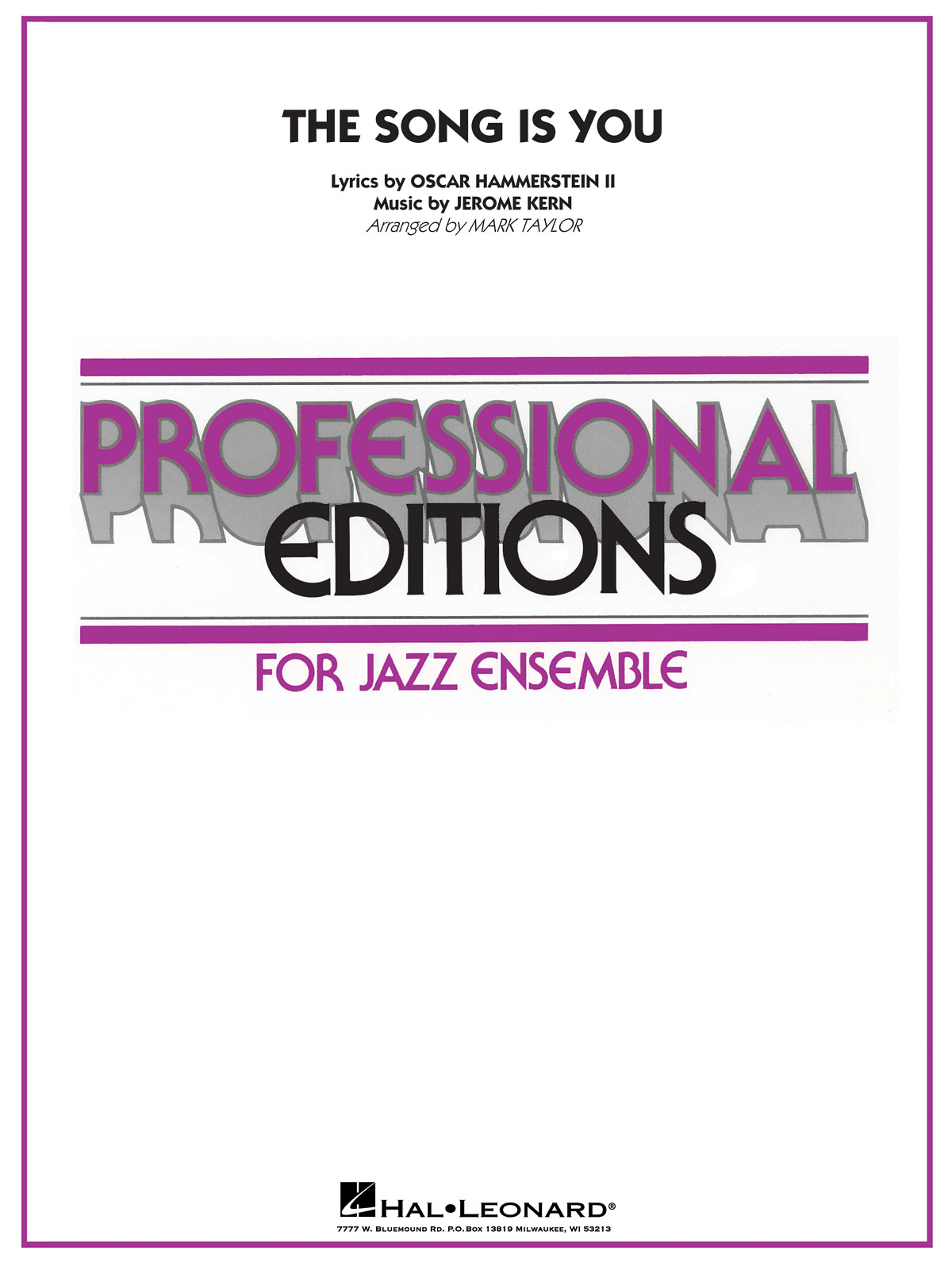 Jerome Kern Oscar Hammerstein II: The Song Is You: Jazz Ensemble: Score & Parts