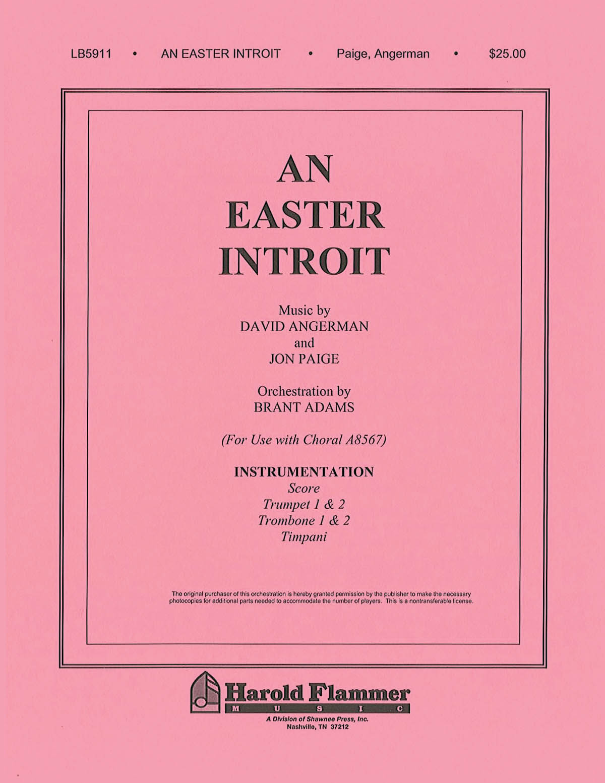 David Angerman Jon Paige: An Easter Introit: Part