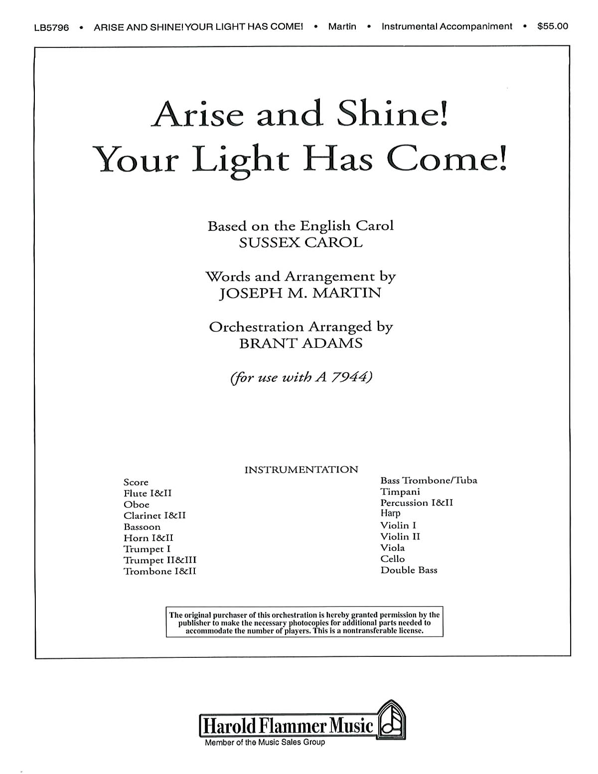 Joseph M. Martin: Arise and Shine! Your Light Has Come!: Orchestra: Parts
