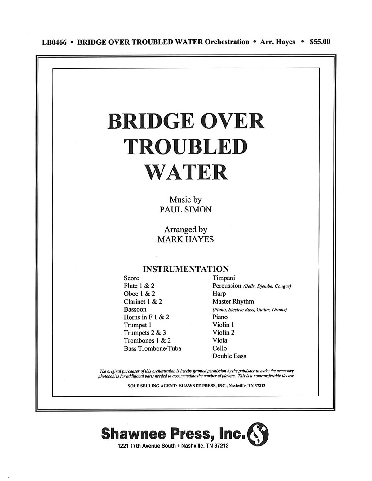 Paul Simon: Bridge Over Troubled Water: Orchestra: Parts