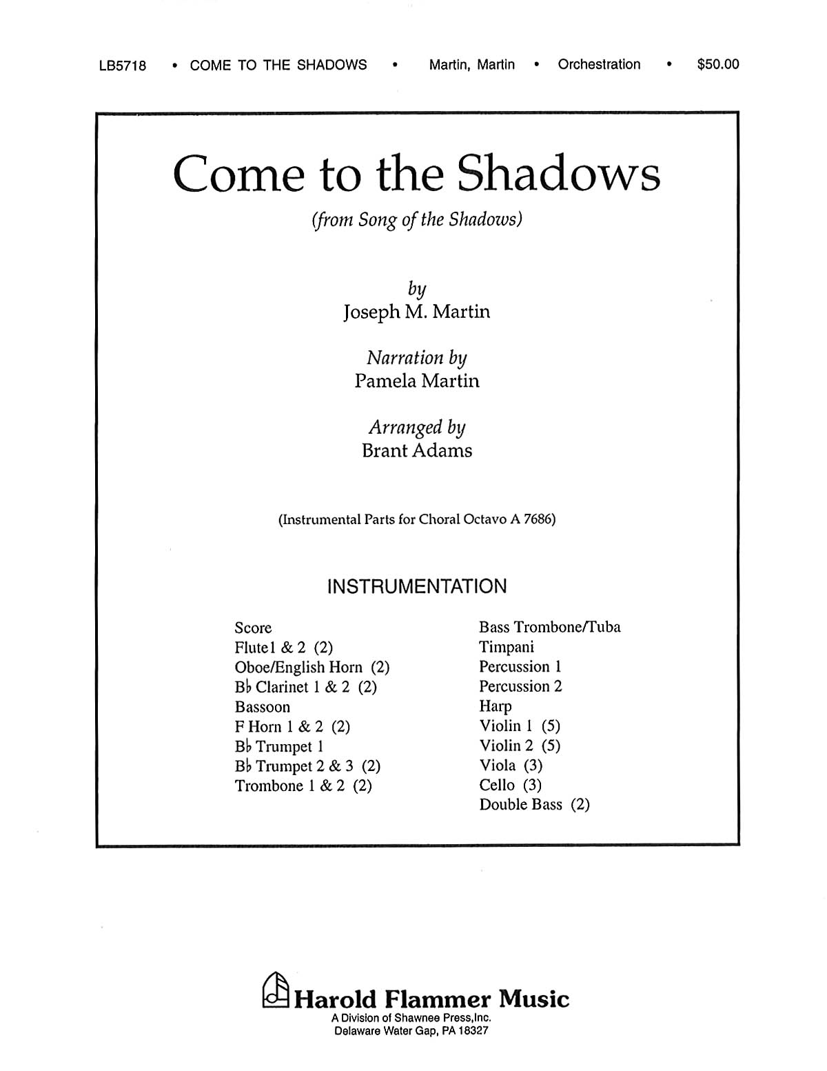 Joseph M. Martin: Come to the Shadows (from Song of the Shadows): Orchestra: