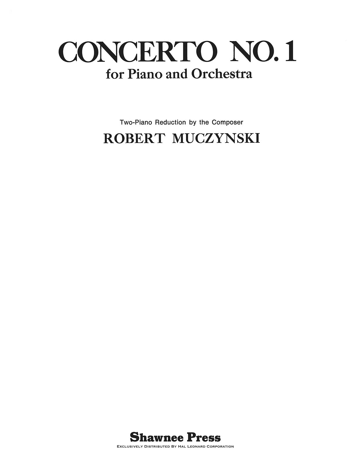 Robert Muczynski: Concerto No. 1: Piano Duet: Instrumental Album