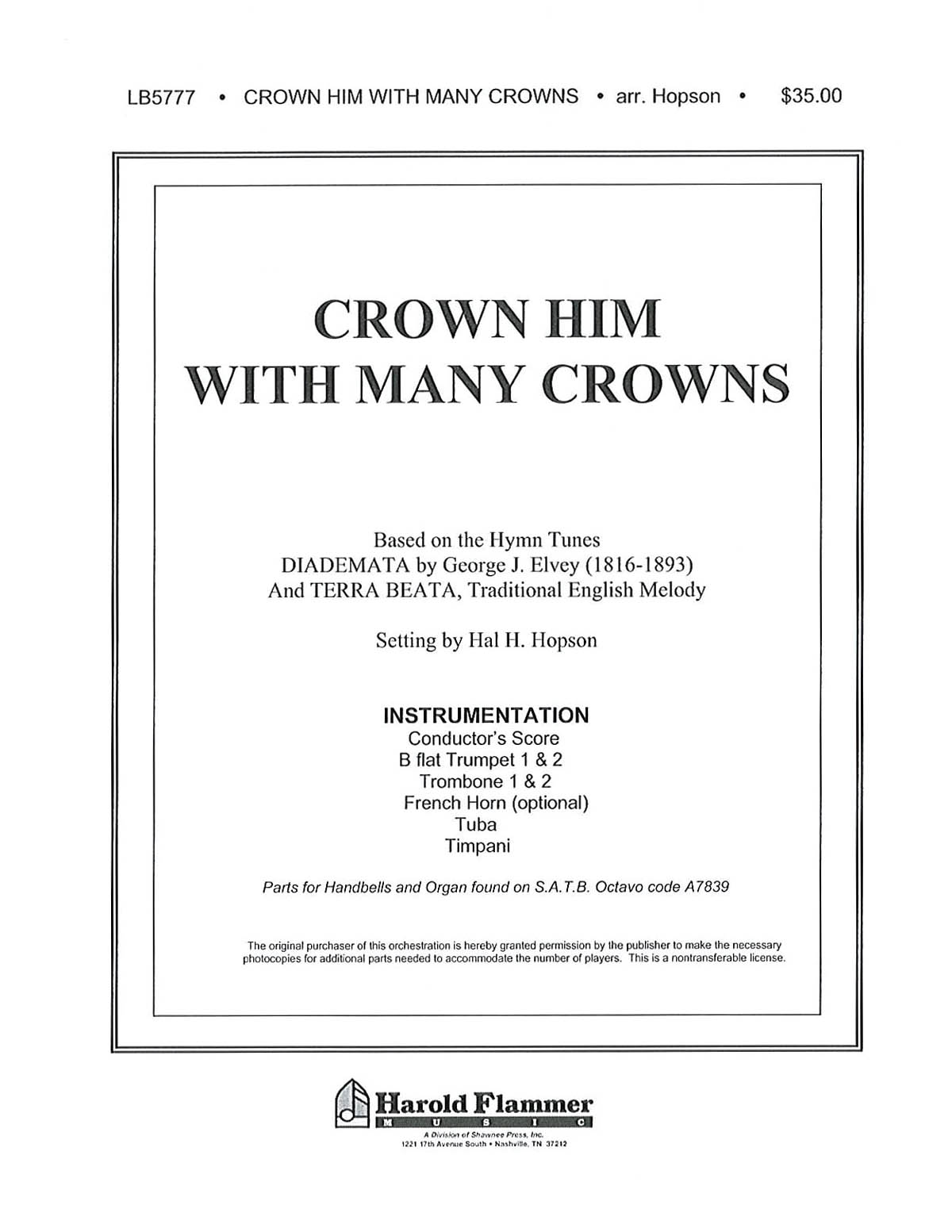 Crown Him with Many Crowns: Ensemble: Parts