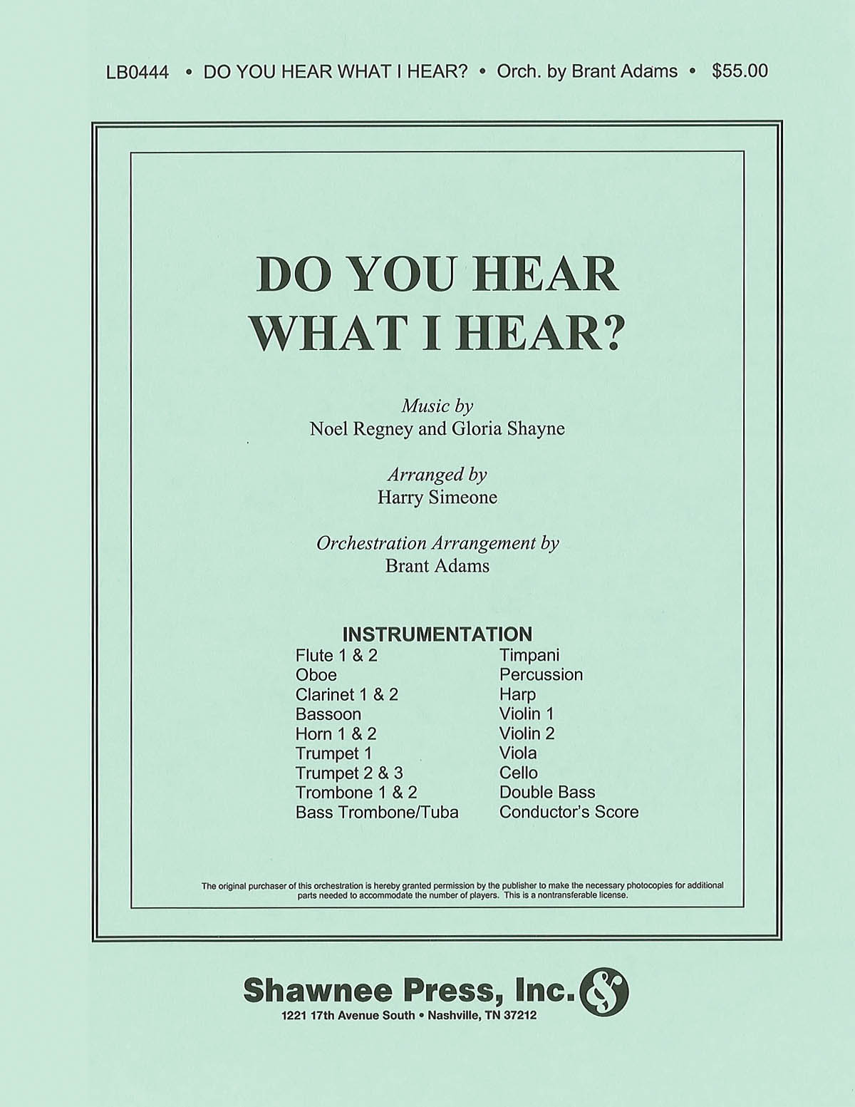 Gloria Shayne Noel Regney: Do You Hear What I Hear?: Orchestra: Parts