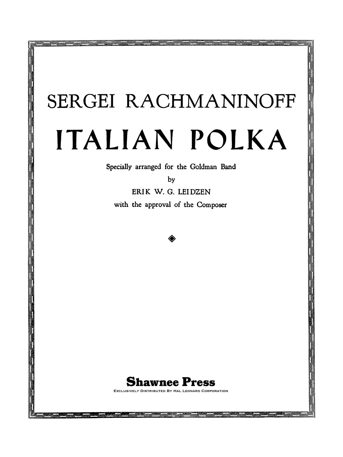 Leidzen: Italian Polka: Orchestra: Score & Parts