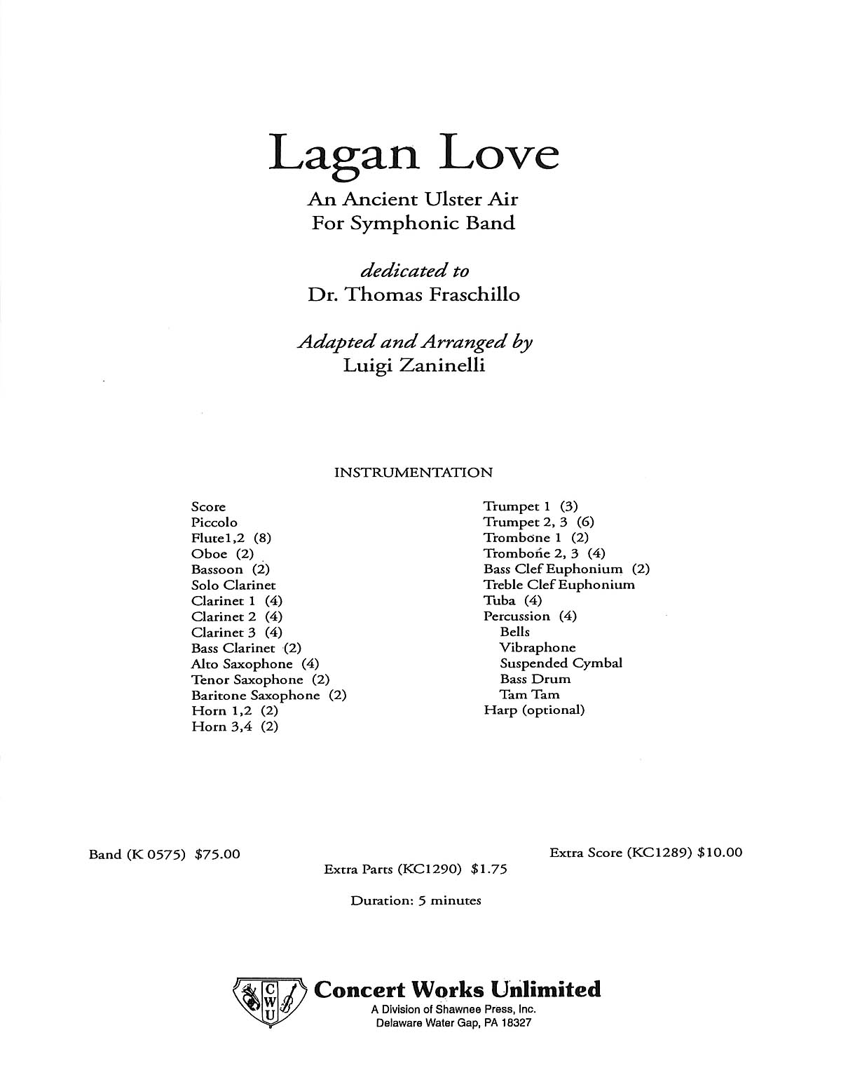 Lagan Love Full Score: Mixed Choir: Score