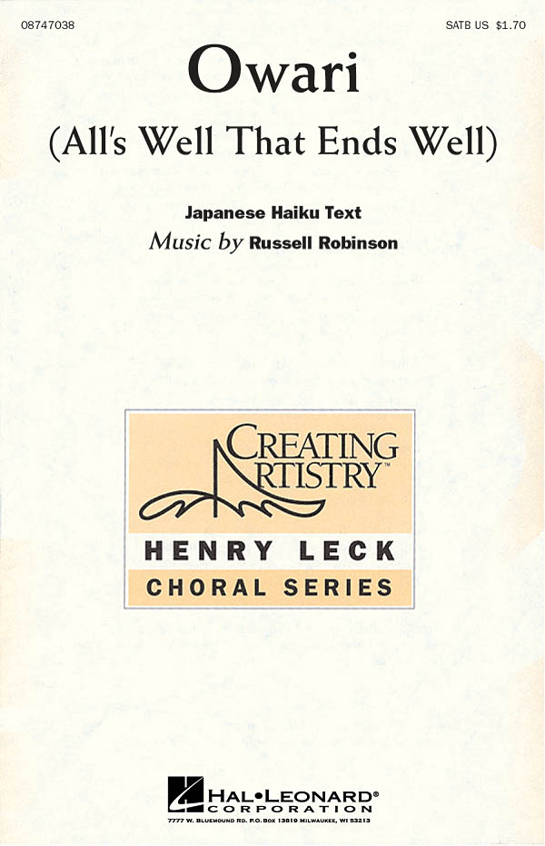 Joseph M. Martin: Psalm: SATB: Vocal Score