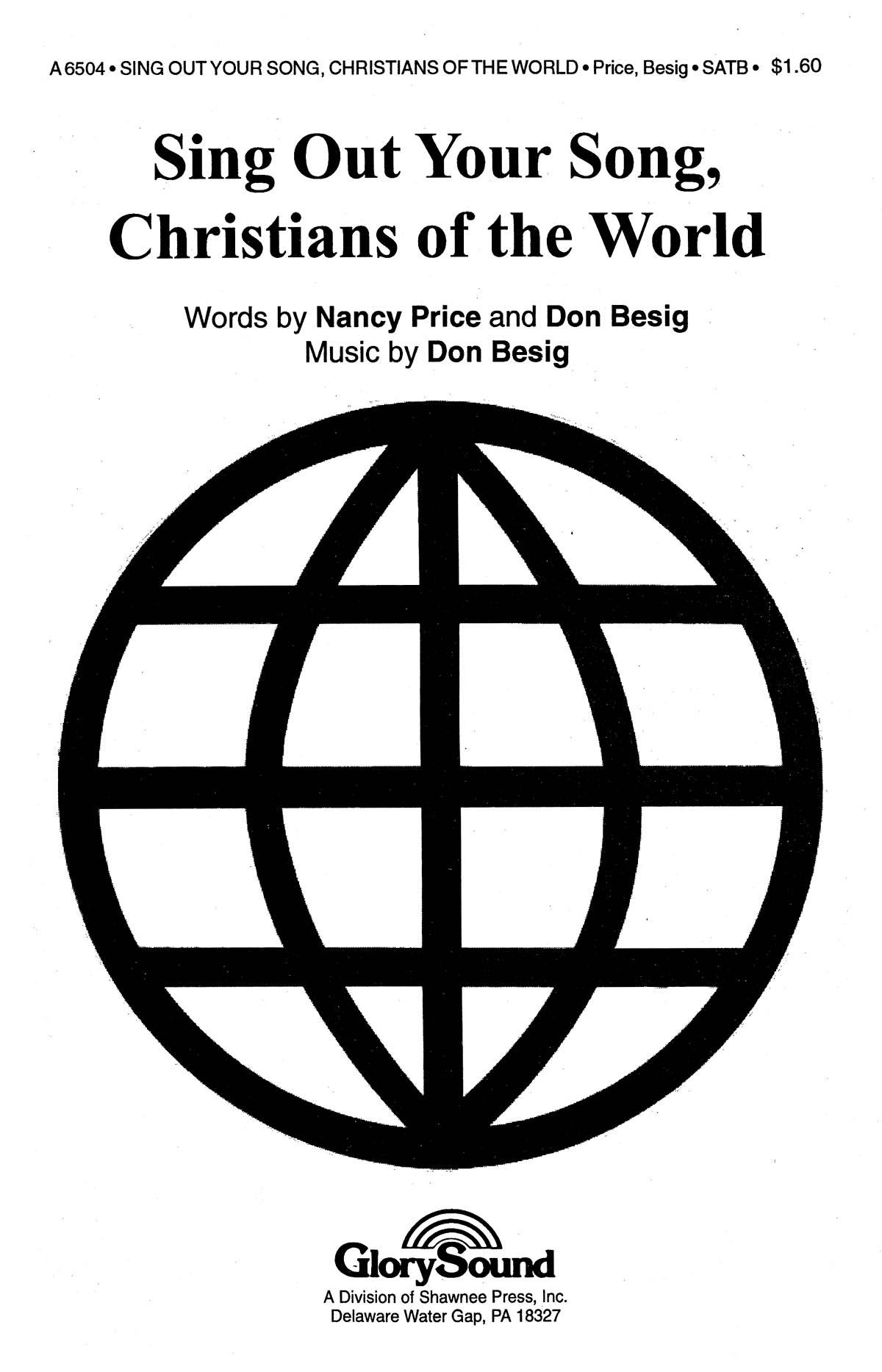 Price: Sing Out Your Song Christians of the World: SATB: Vocal Score
