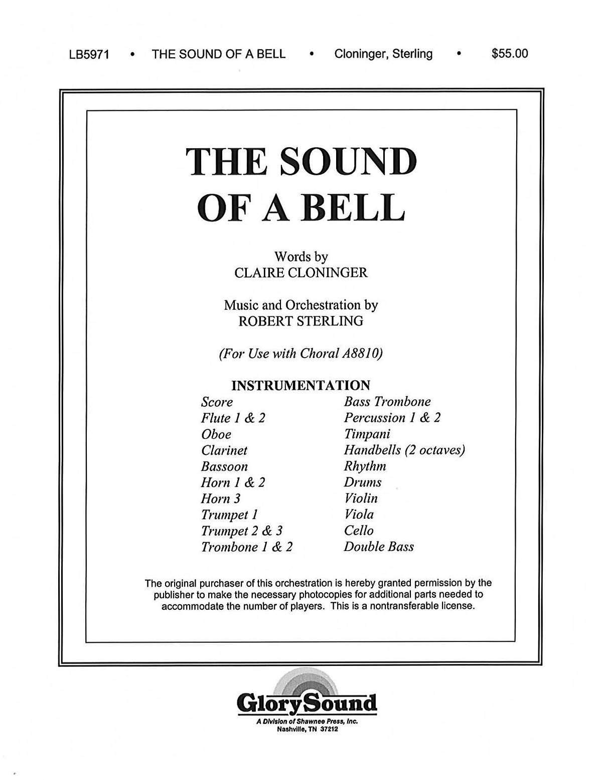 The Sound of a Bell: Orchestra: Parts
