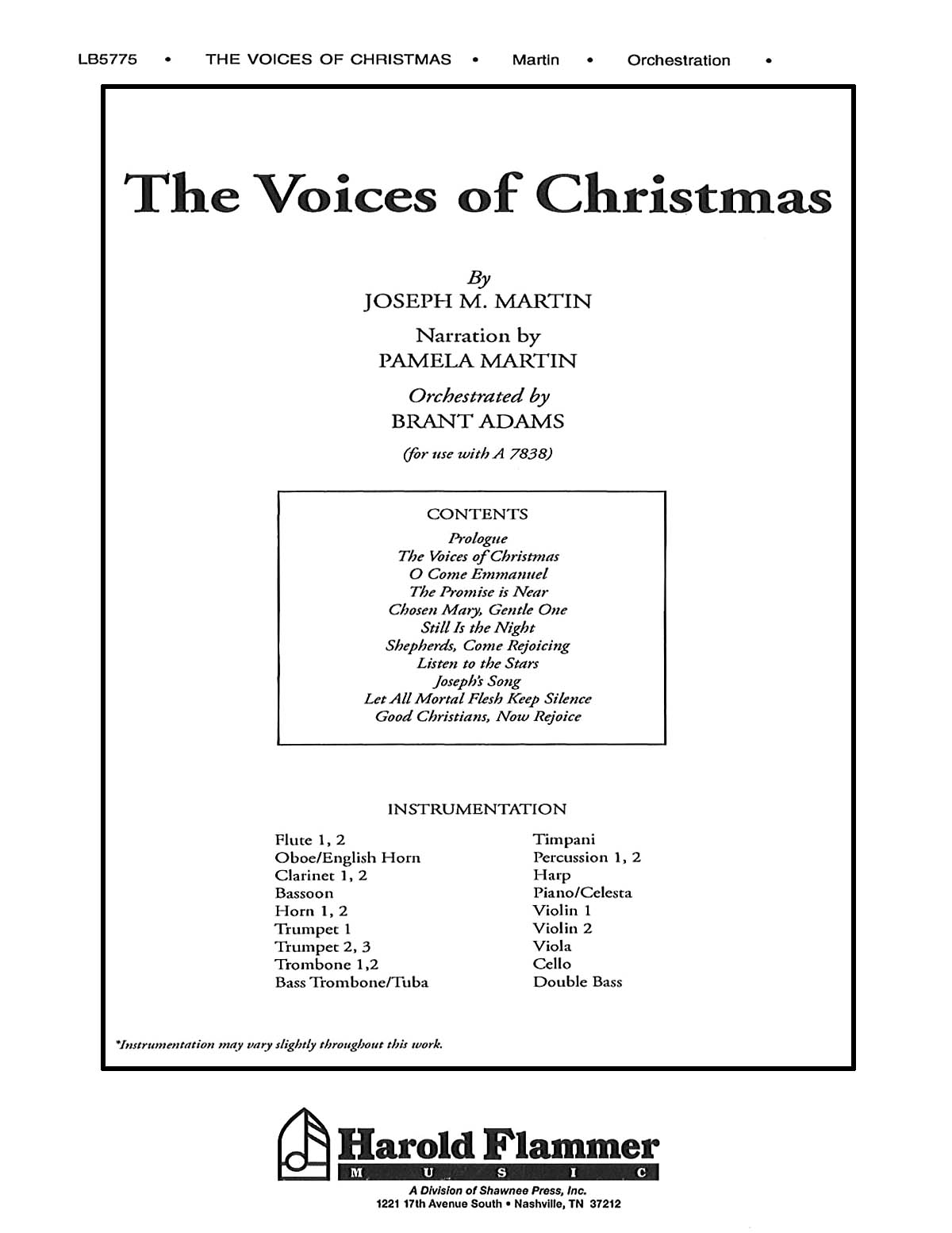 The Voices of Christmas: Orchestra: Parts