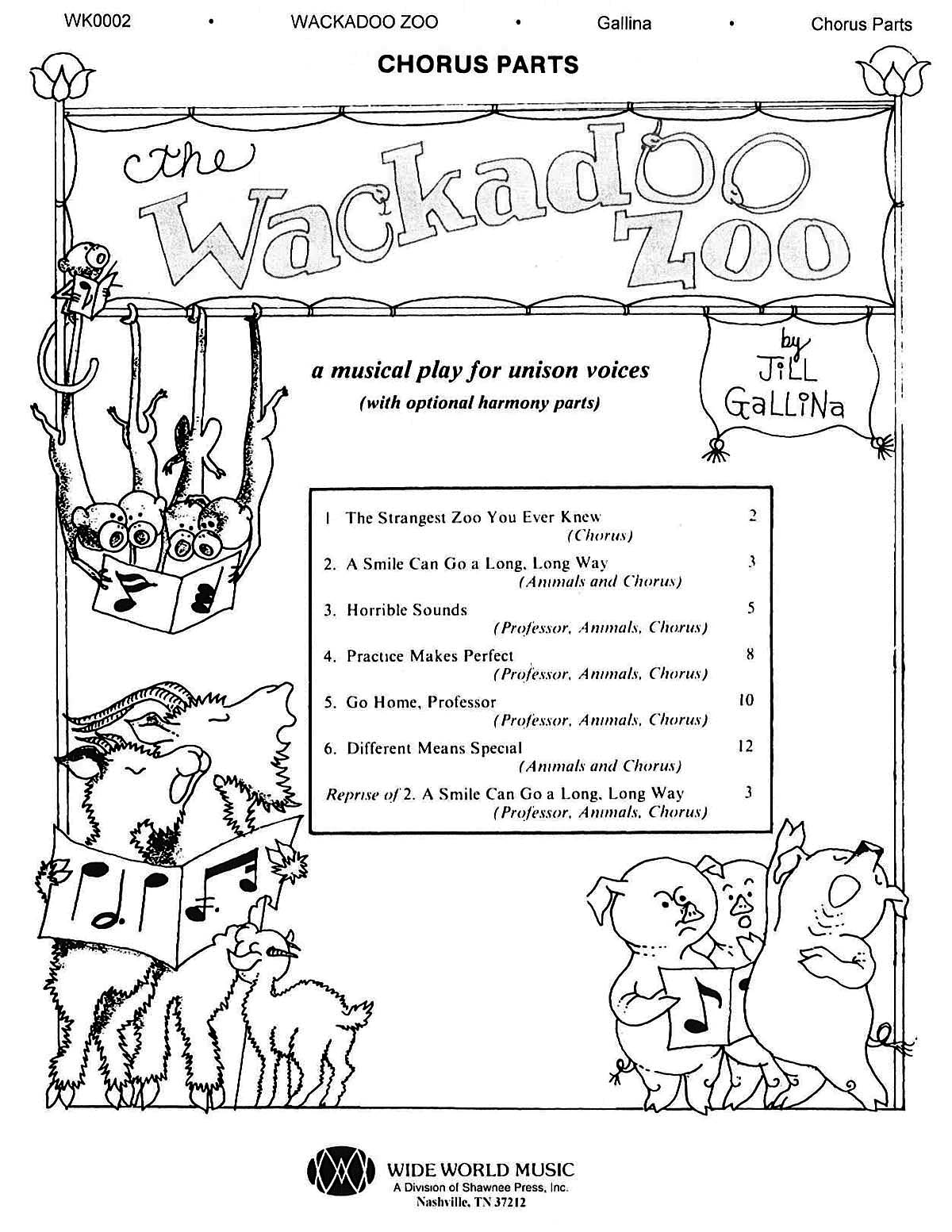 Jill Gallina: The Wackadoo Zoo Student Book: Mixed Choir: Vocal Score