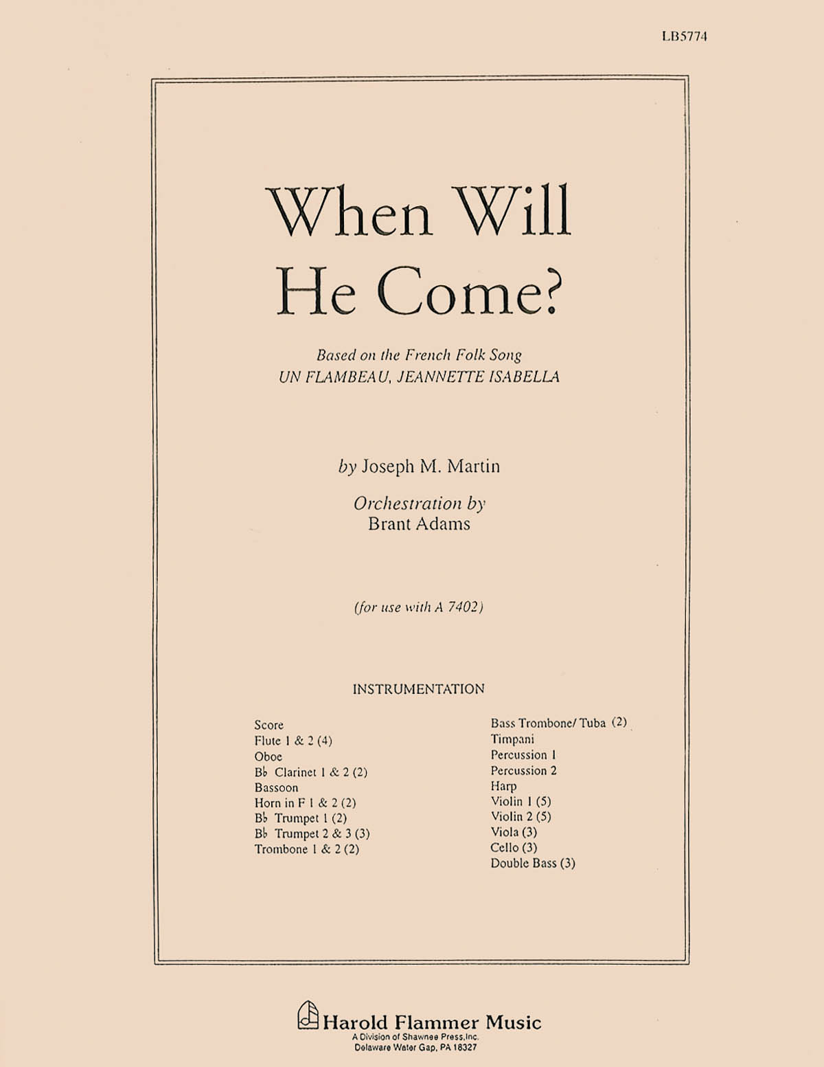 Joseph M. Martin: When Will He Come?: Orchestra: Parts