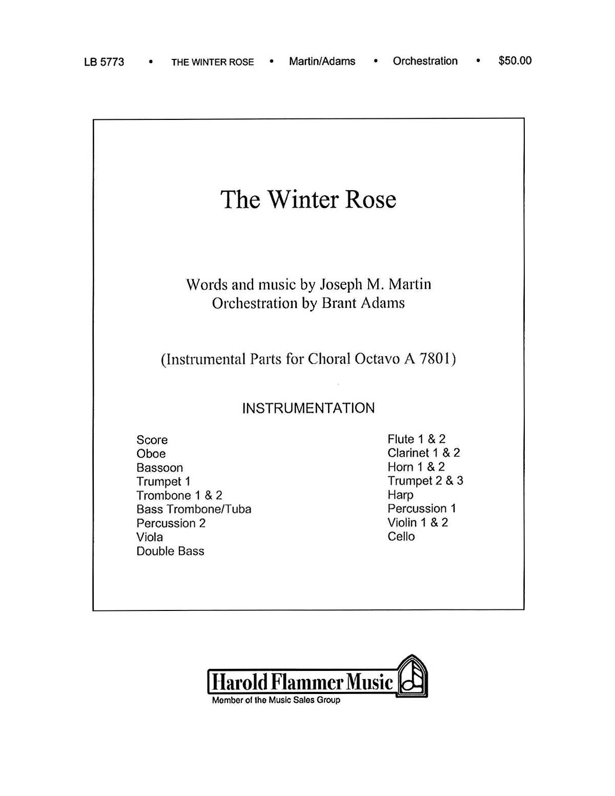 Joseph M. Martin: The Winter Rose: Orchestra: Parts