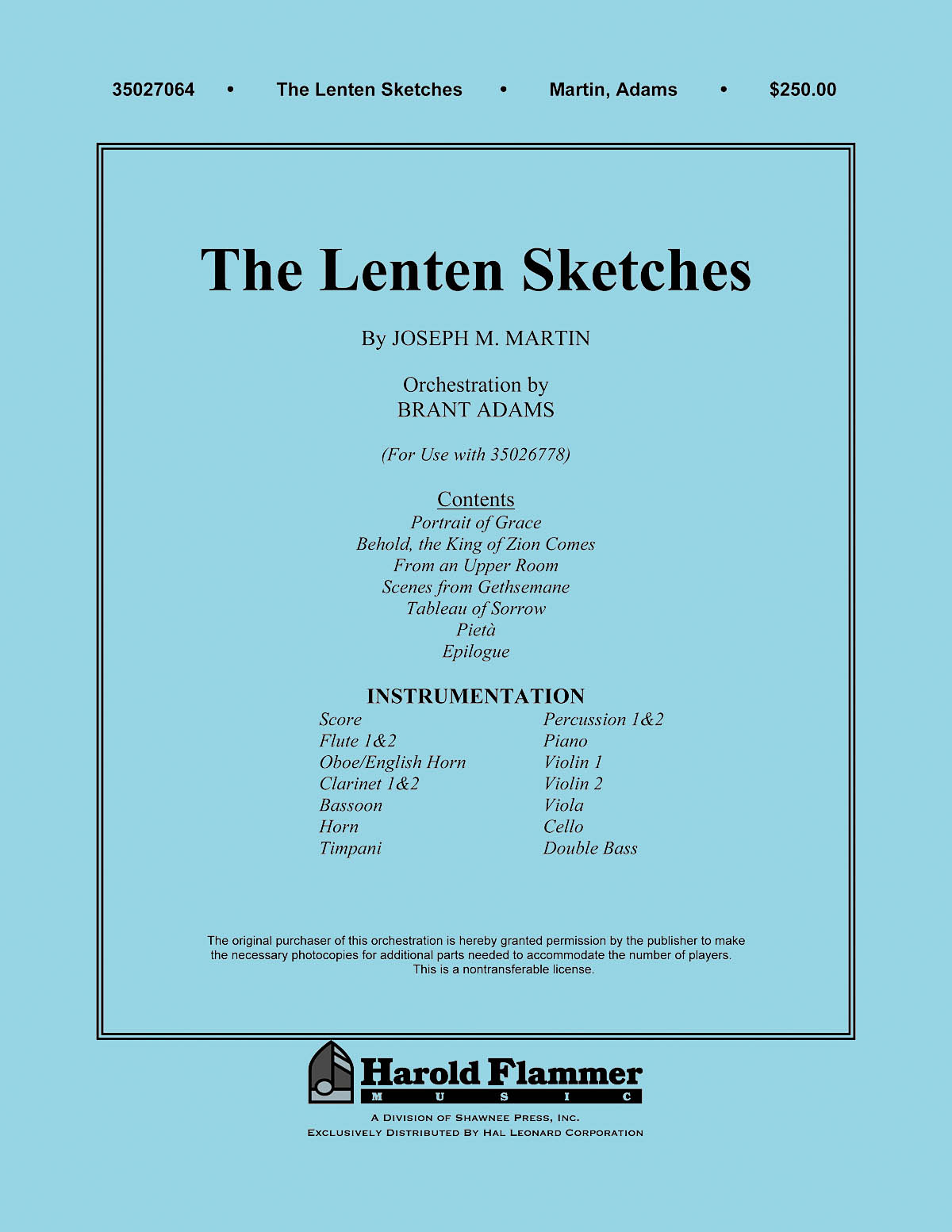 Joseph M. Martin: The Lenten Sketches: Parts