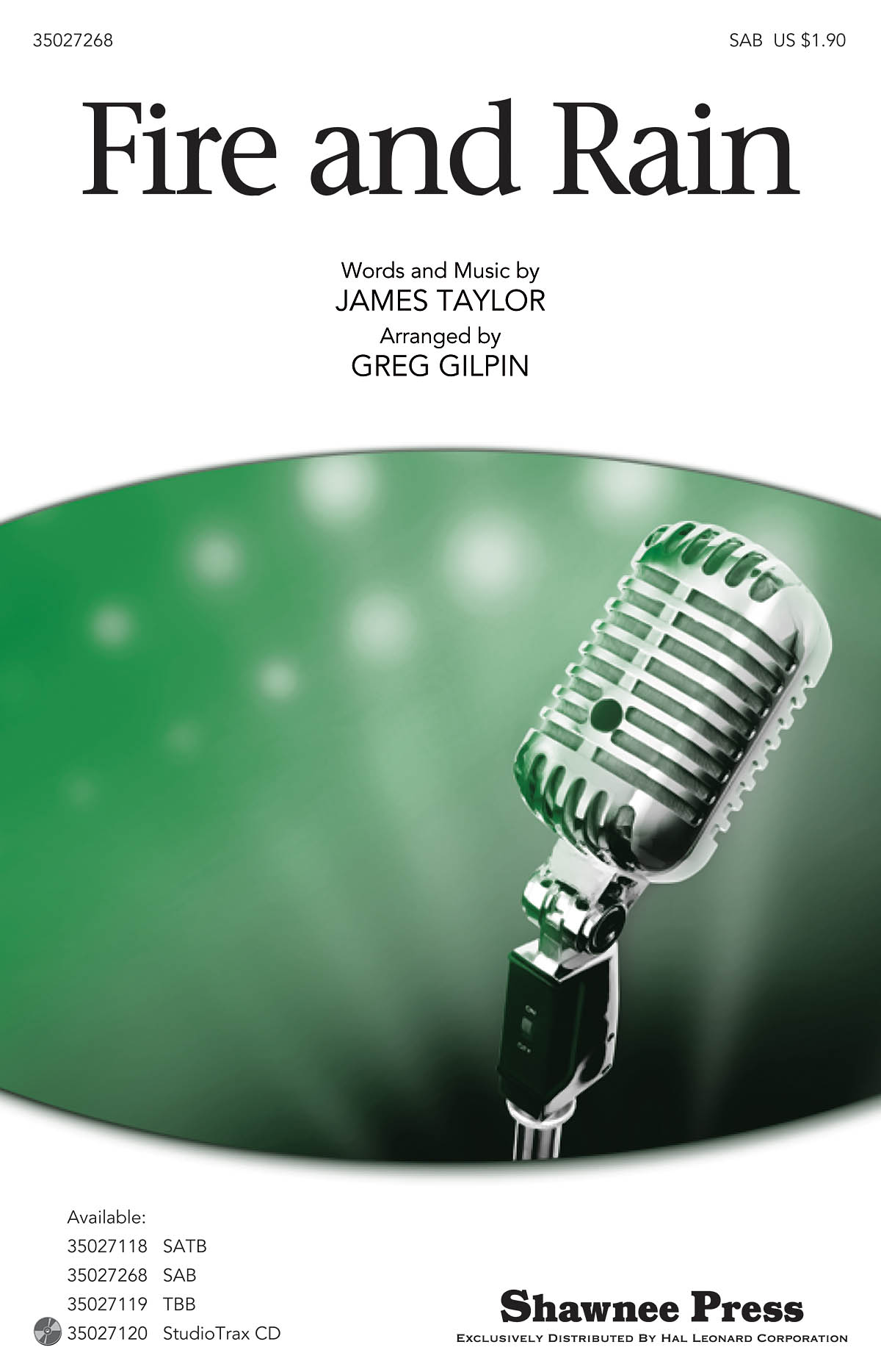 James Taylor: Fire and Rain: SAB: Vocal Score