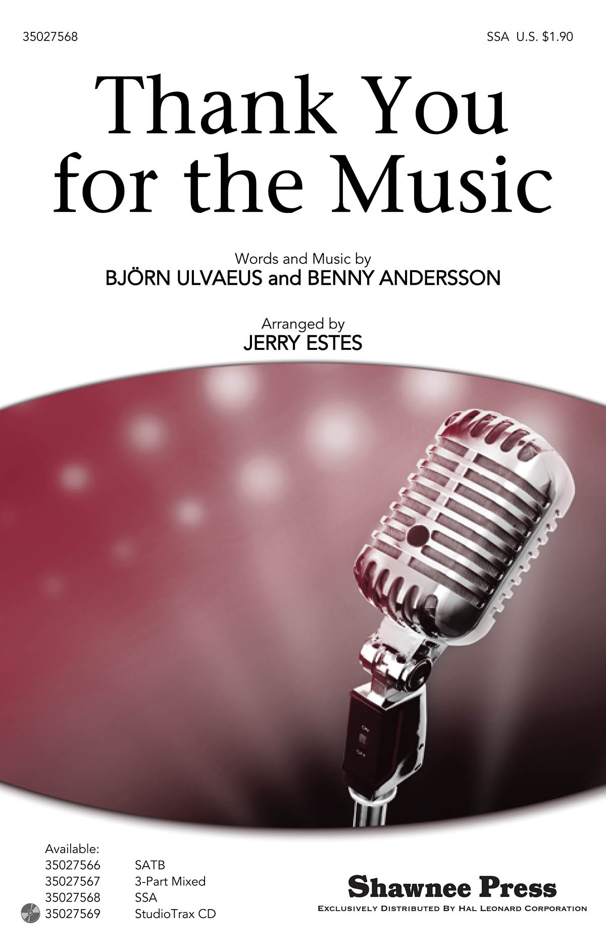Benny Andersson Bjrn Ulvaeus: Thank You for the Music: SSA: Vocal Score