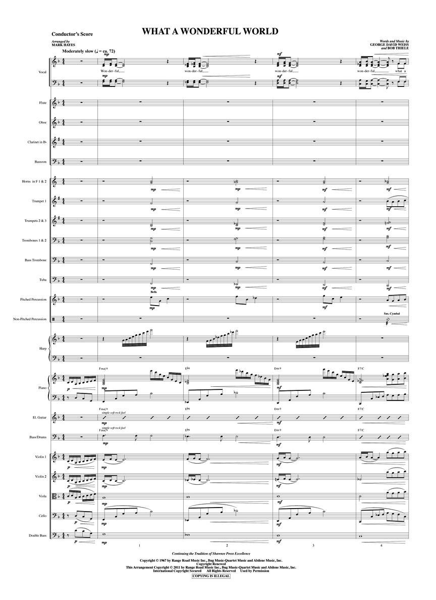 Bob Thiele George David Weiss: What a Wonderful World: Bassoon: Score & Parts