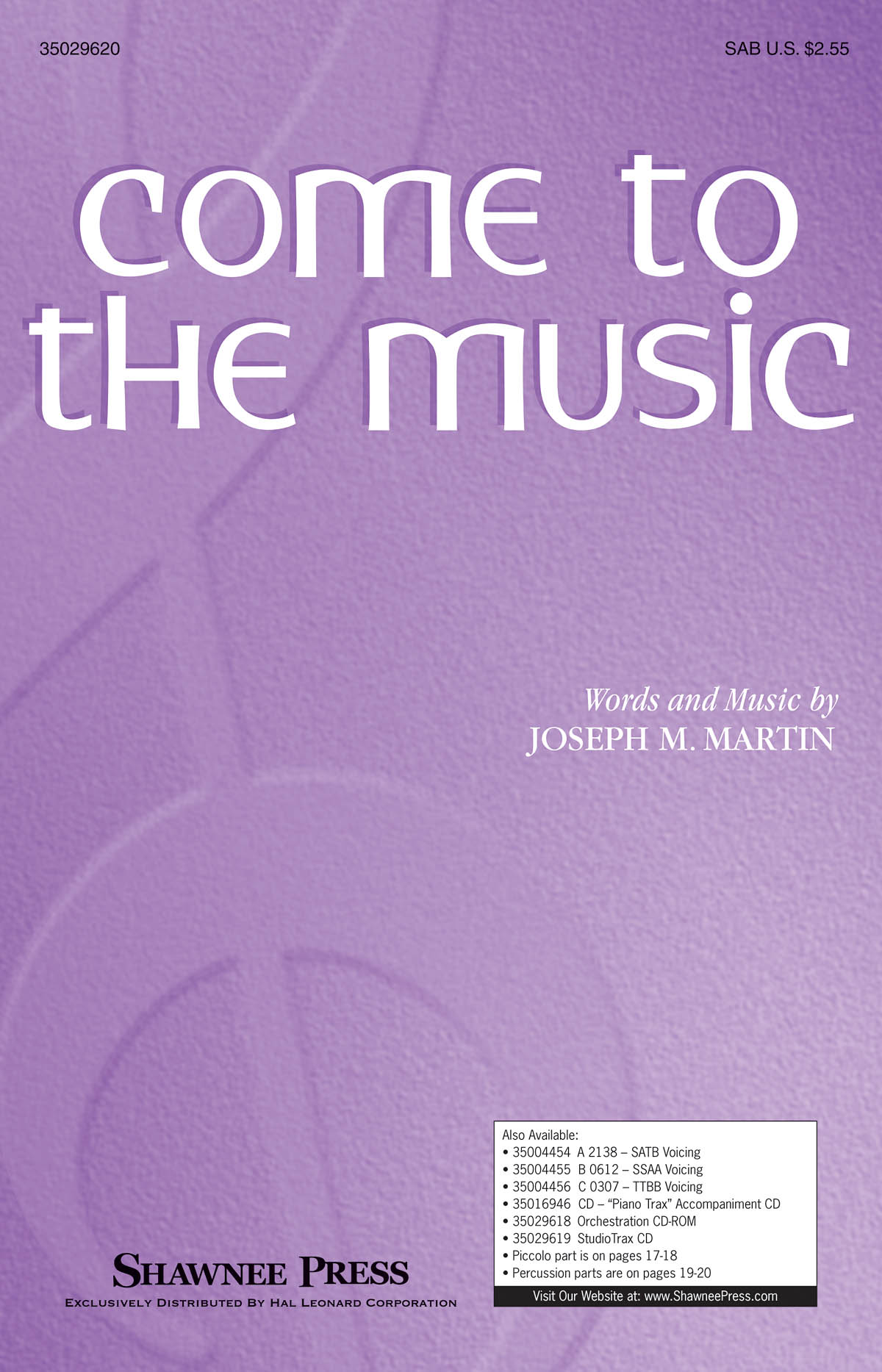 Joseph M. Martin: Come to the Music: SAB: Vocal Score