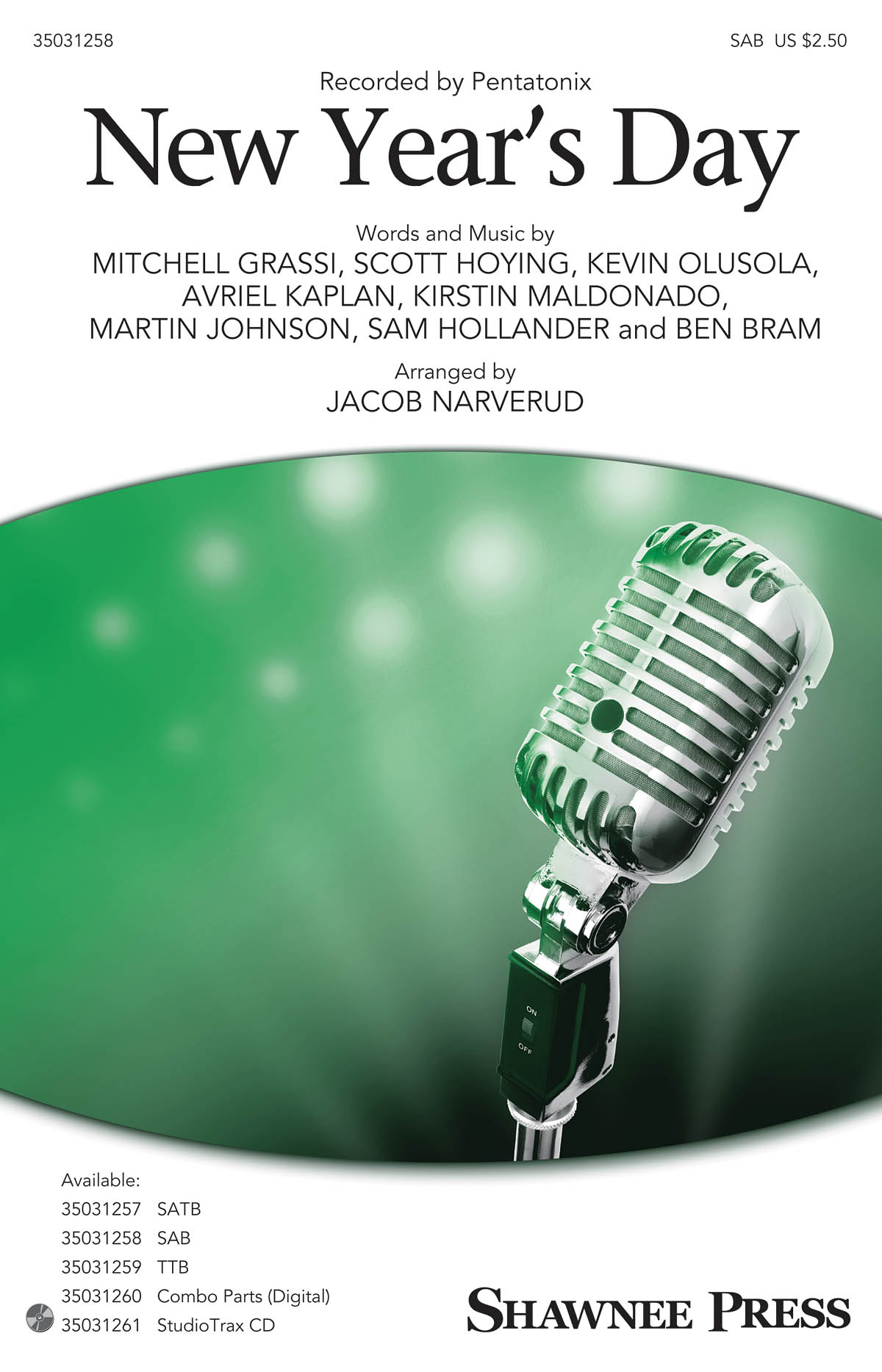 Jacob Narverud: New Year's Day: SAB: Vocal Score