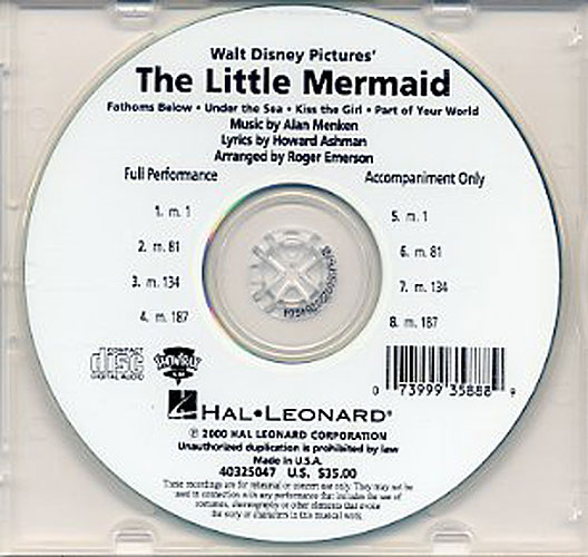 Alan Menken Howard Ashman: The Little Mermaid Medley: Mixed Choir: Backing