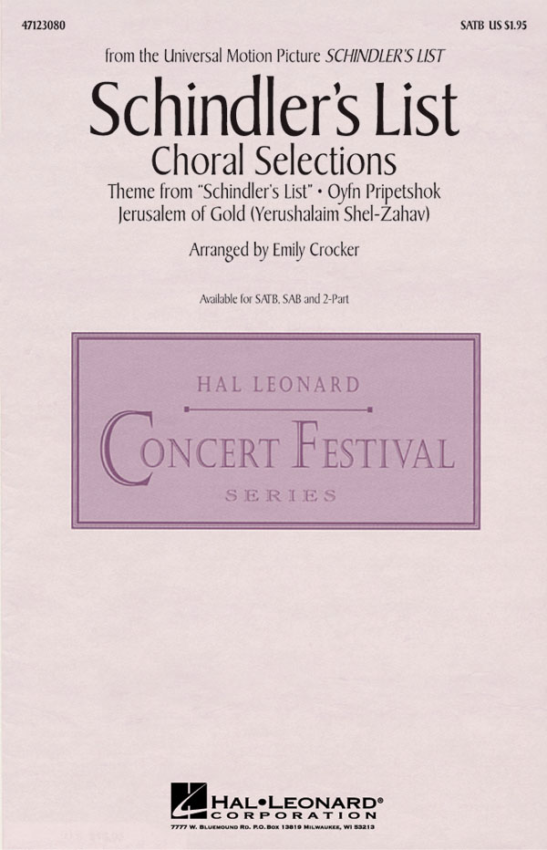 Schindler's List (Choral Selections): SATB: Vocal Score