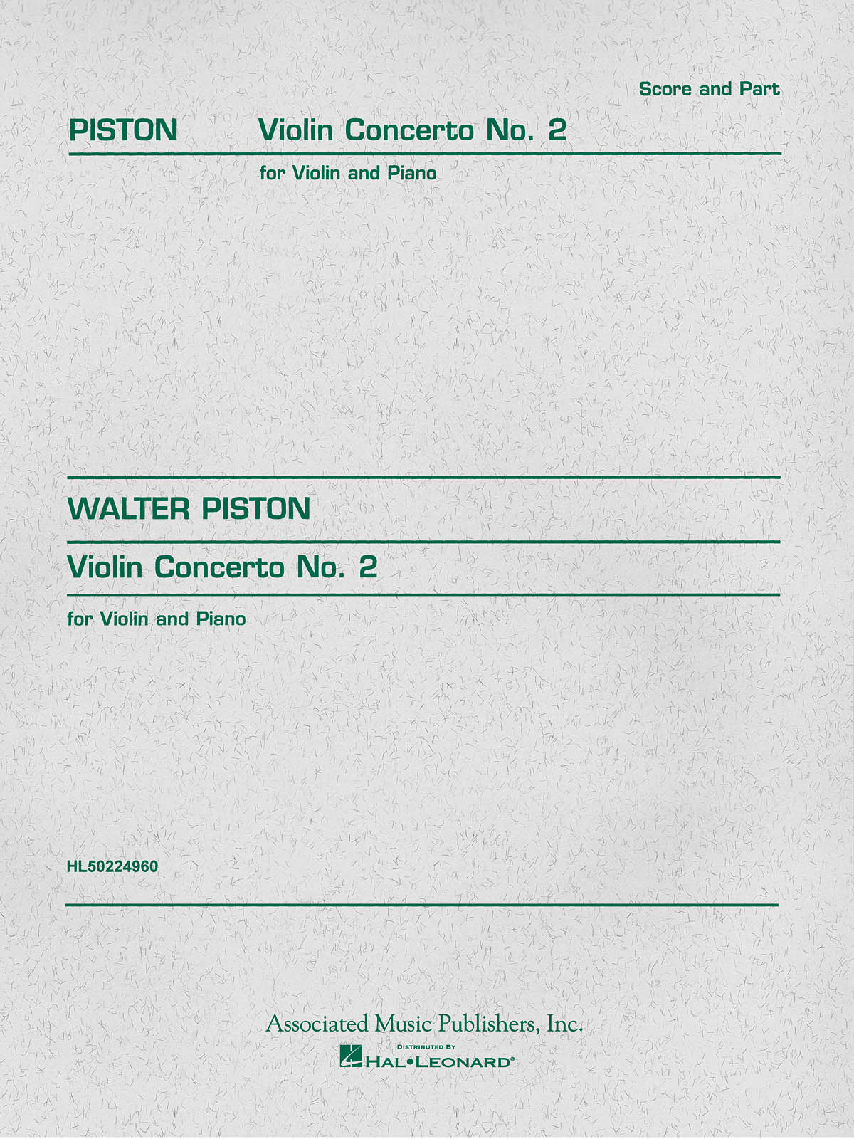 Walter Piston: Violin Concerto No.2: Violin: Instrumental Work