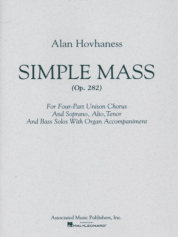 Alan Hovhaness: Simple Mass: SATB: Vocal Score