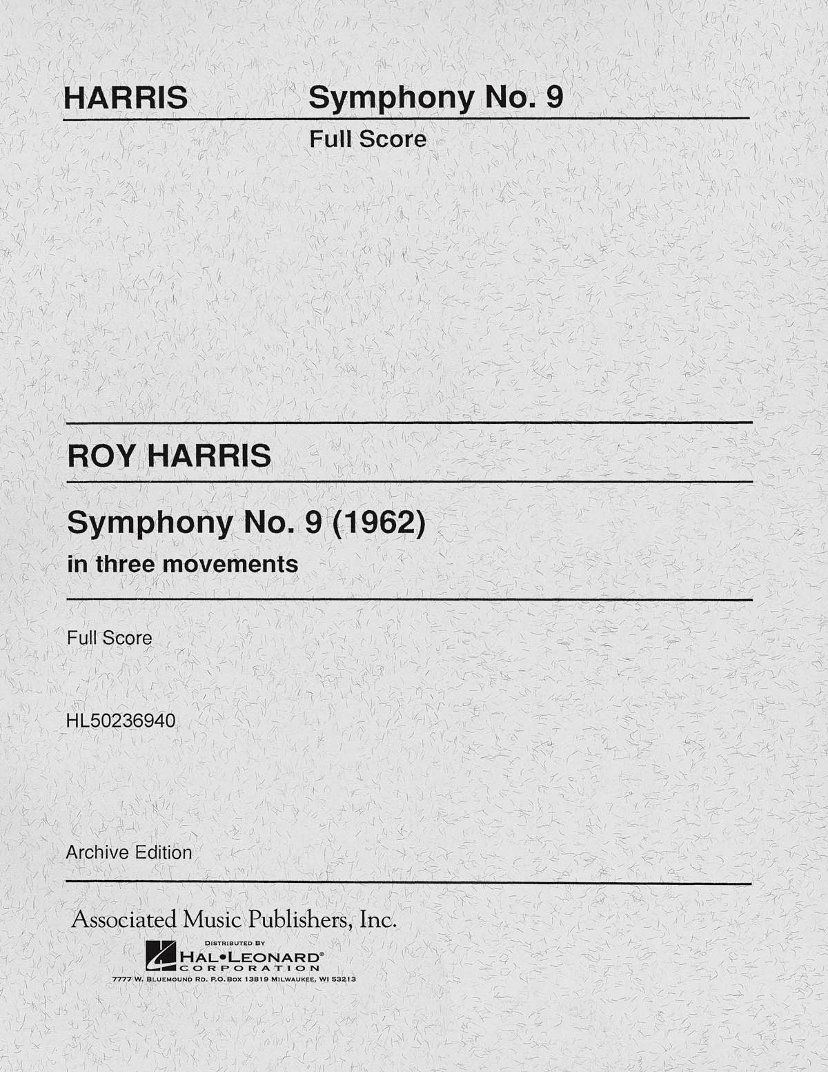 Roy Harris: Symphony No. 9 (1962): Orchestra: Score