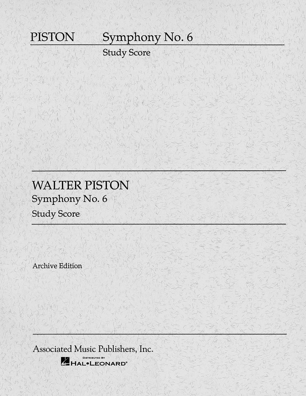Walter Piston: Symphony No. 6 (1955): Orchestra: Score