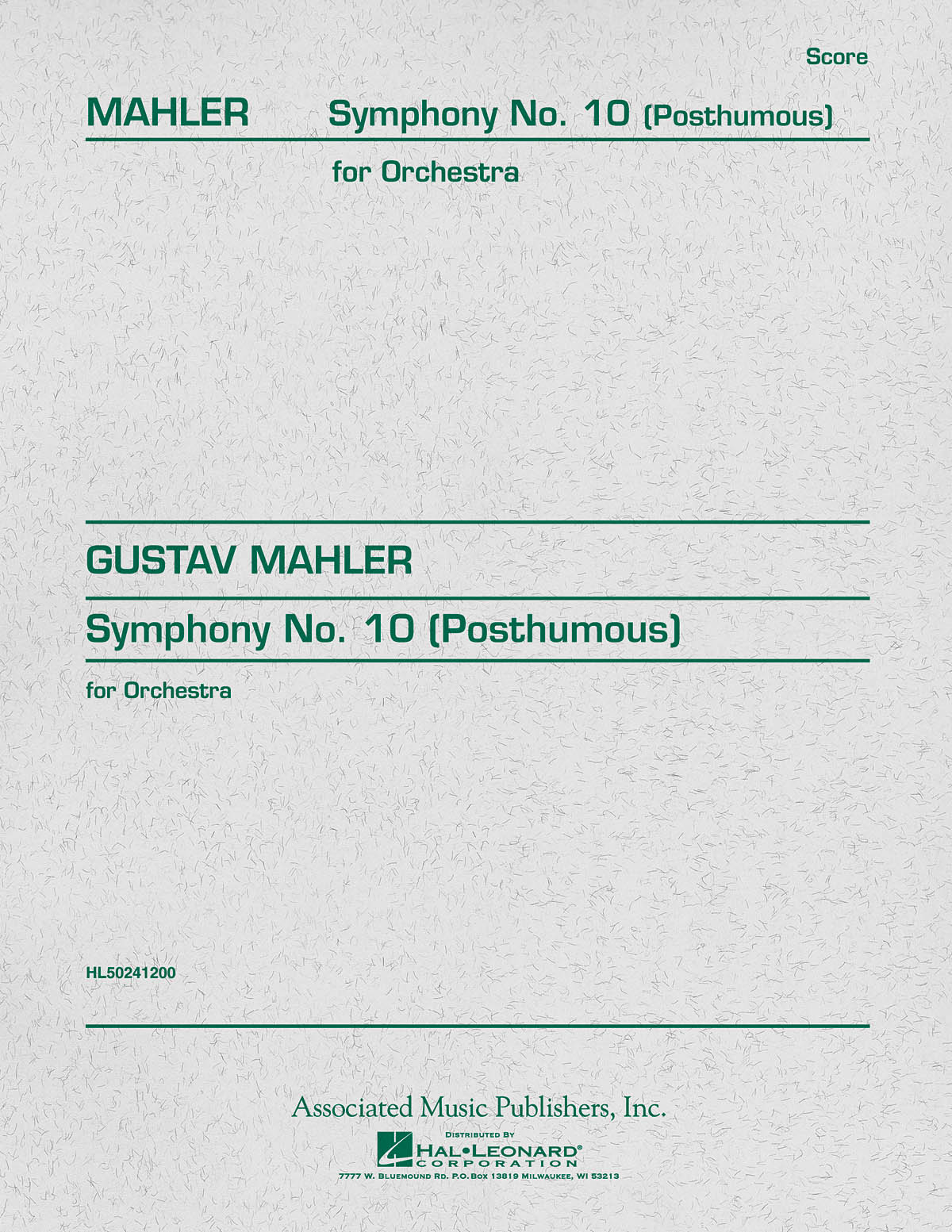 Gustav Mahler: Symphony No. 10: Orchestra: Study Score