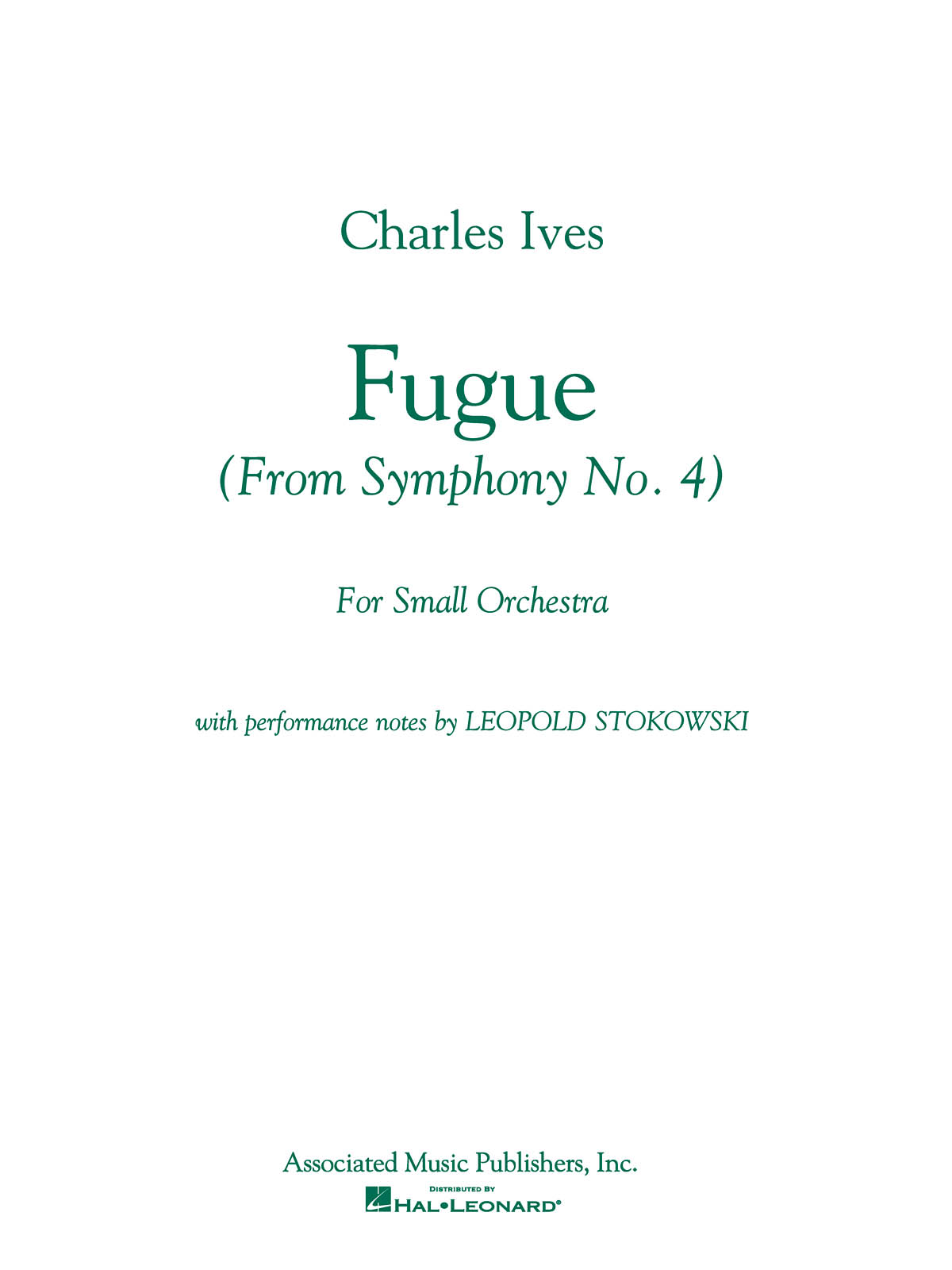 Charles E. Ives: Fugue (from Symphony No. 4): Concert Band: Score and Parts