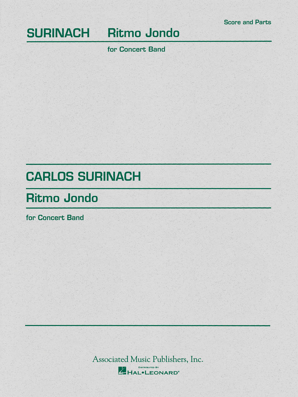 Carlos Surinach: Ritmo Jondo: Concert Band: Score & Parts